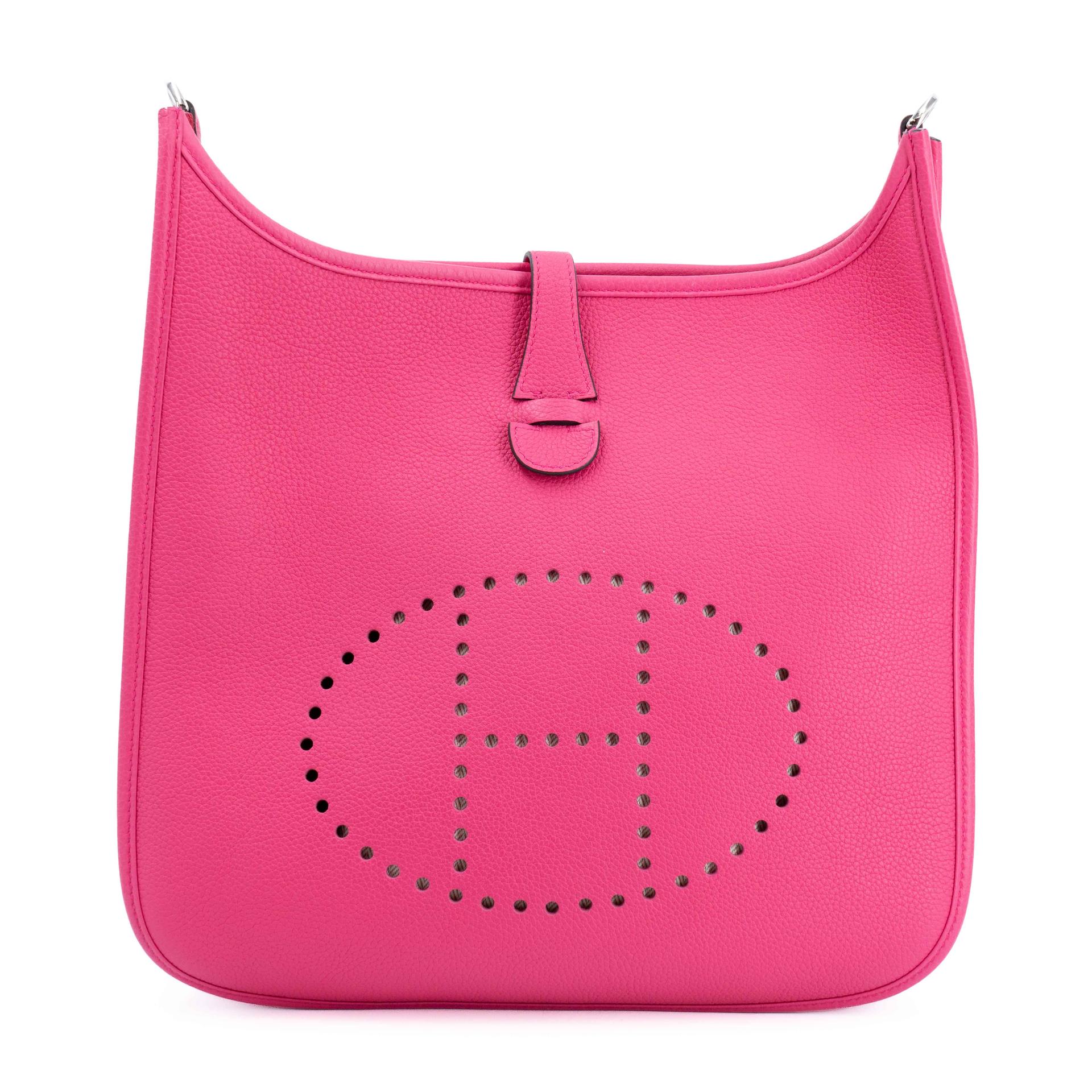 Excellent ( Rank SA ) HERMÈS Evelyne 29 Rose Shocking (5R) Clemence Palladium hardware U (2022) - 1