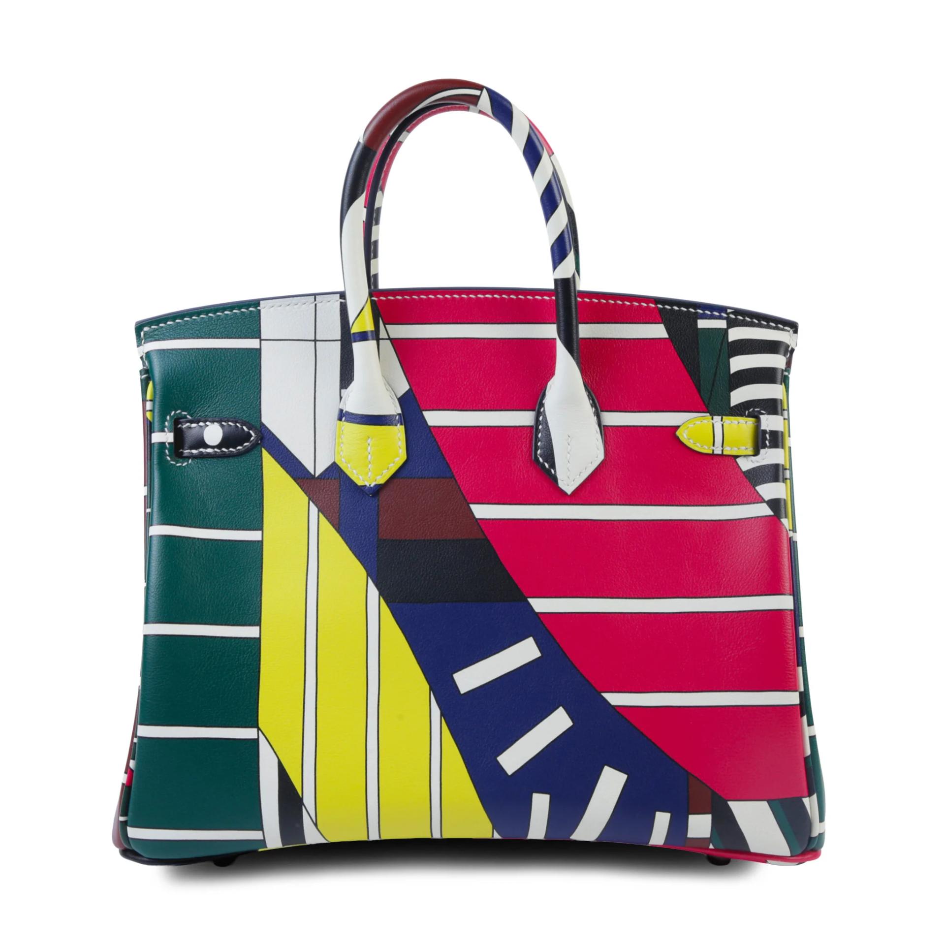 Excellent ( Rank SA ) HERMÈS Limited Edition Birkin 25 One Two Three and Away We Go Multi-color Swift Palladium hardware C (2018) - 2
