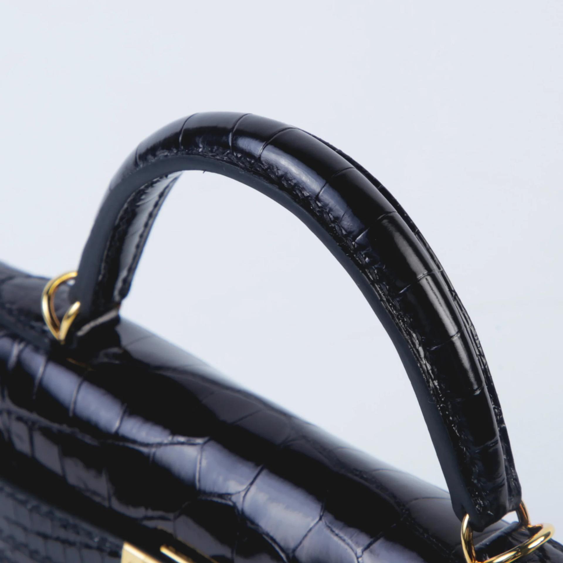 Unused ( Rank NS ) HERMÈS Mini Kelly II Noir (89) Shiny Alligator Gold hardware K (2025) - 3