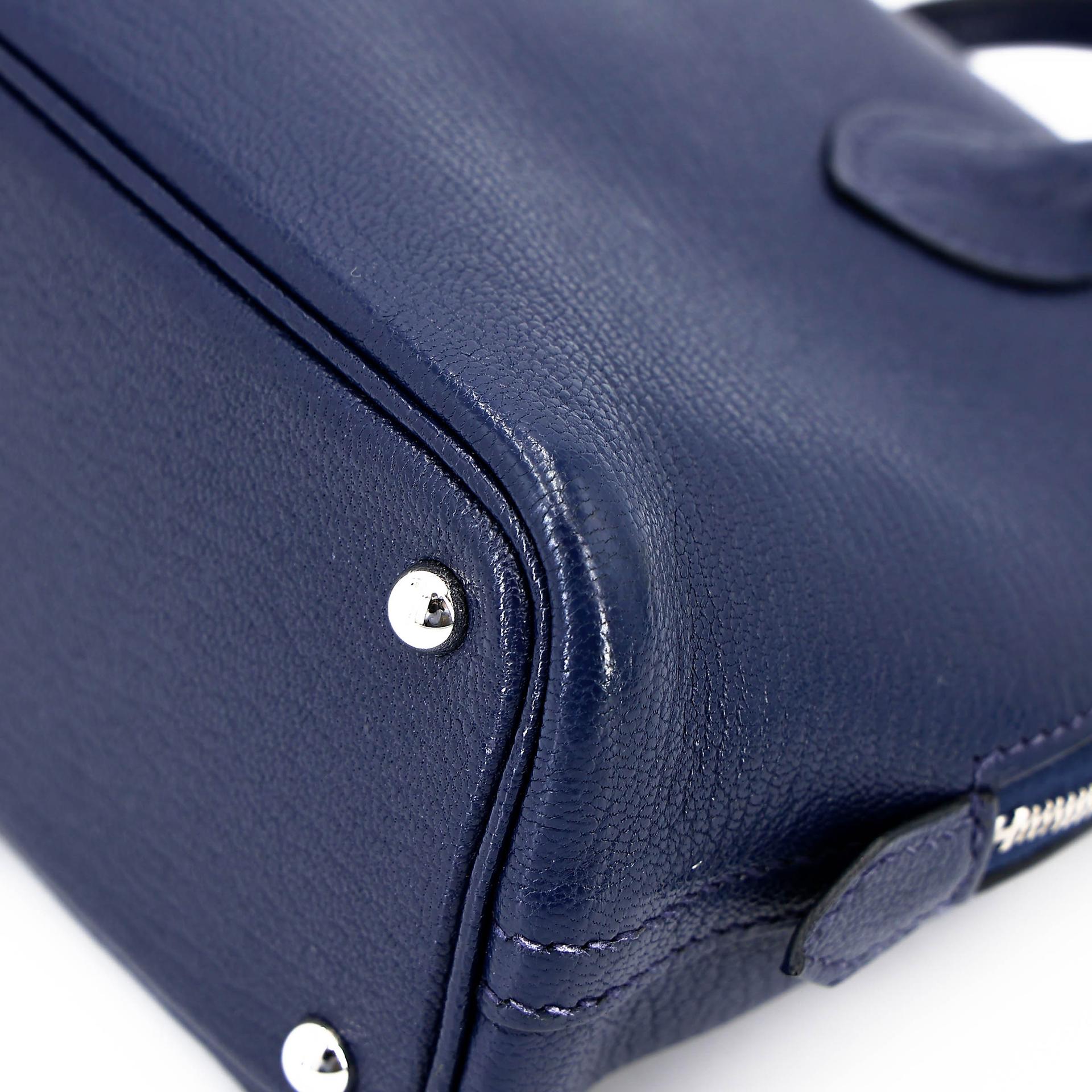 中古AB HERMÈS 愛馬仕 Mini Bolide 1923 7U 深海藍 Navy Chevre Mysore山羊皮 銀扣 B刻 2023年 - 8