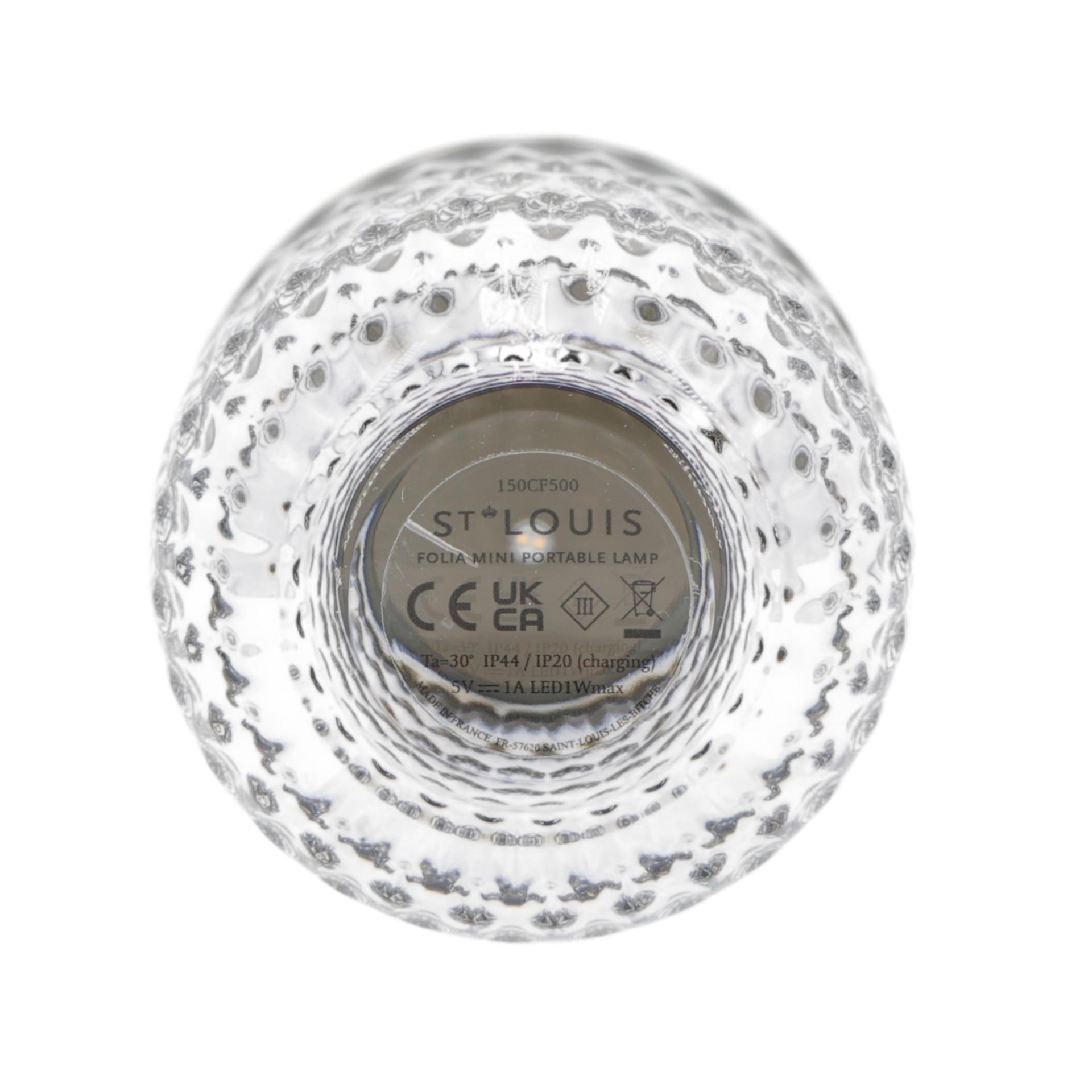 Brand New ( Rank N ) HERMÈS Saint Louis Folia Portable Lamp Silver Stainless steel - 5