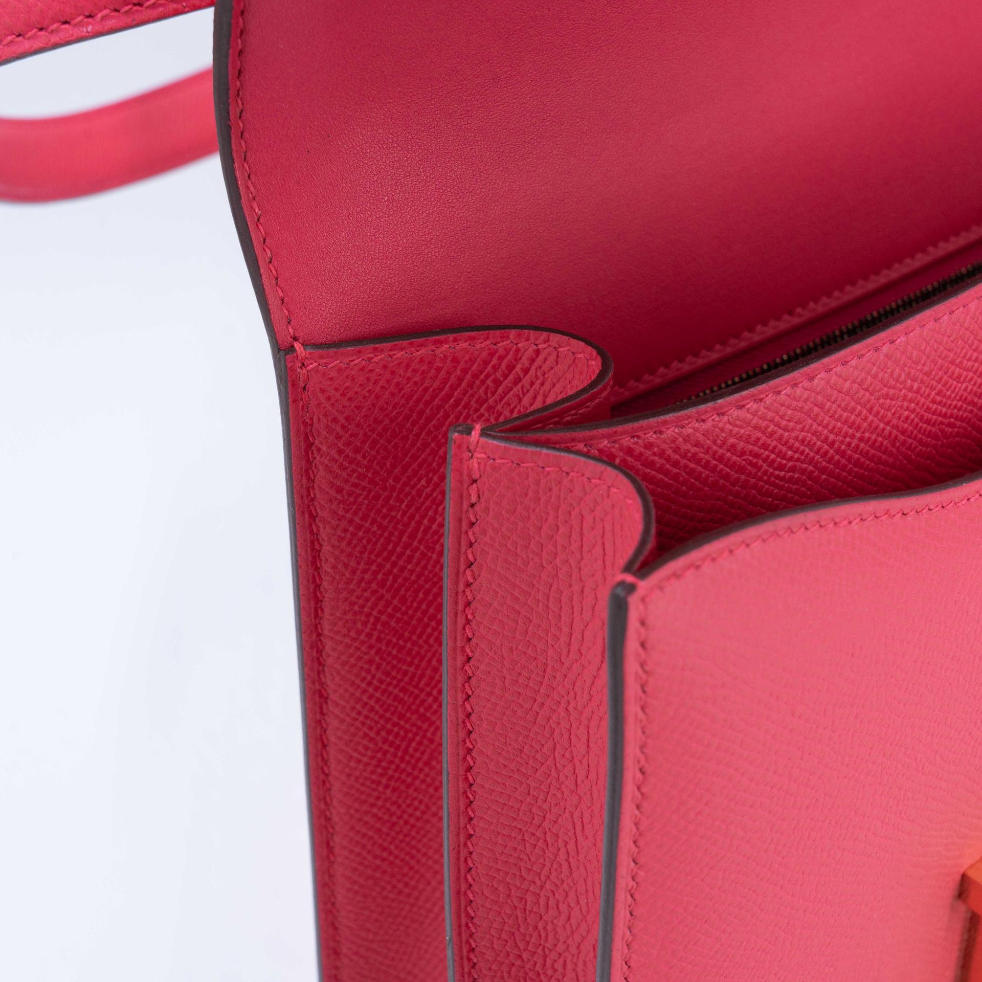Very Good ( Rank A) HERMÈS Constance 24 Rose Extreme (I6) Epsom Gold hardware D (2019) - 17