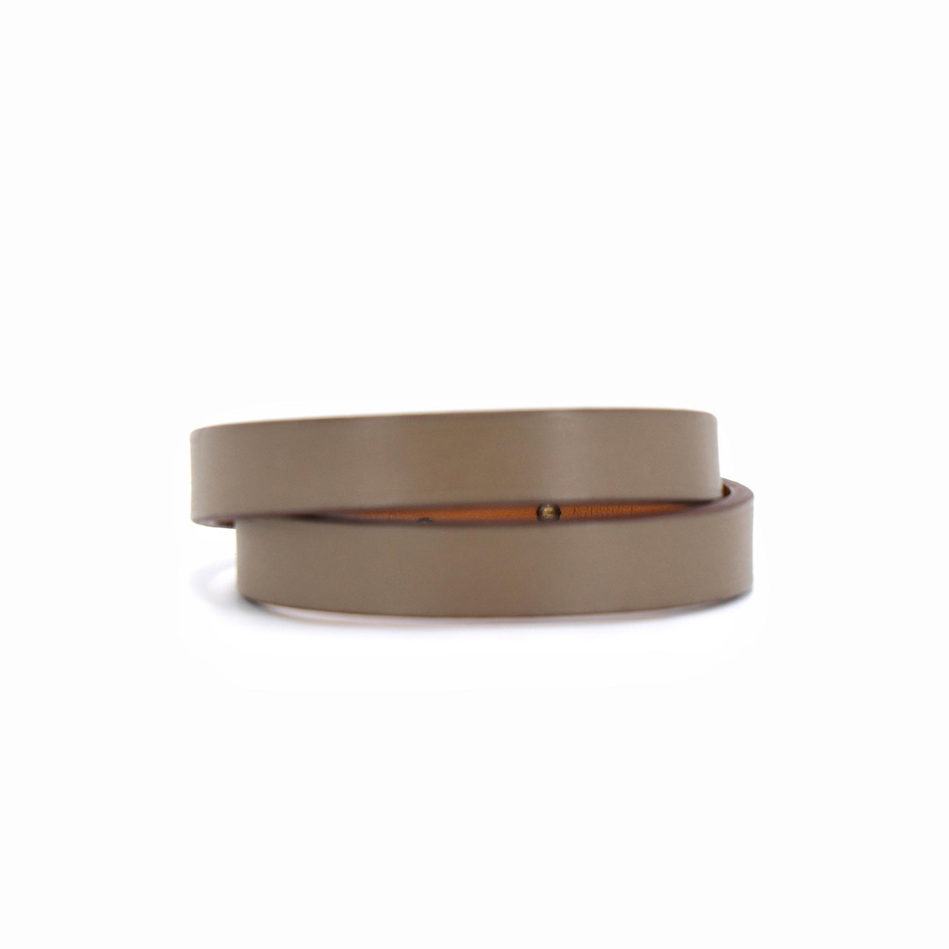 Excellent ( Rank SA ) HERMÈS Mini Kelly Double Tour bracelet Etoupe (18) Swift Rose Gold hardware Z (2021) - 4