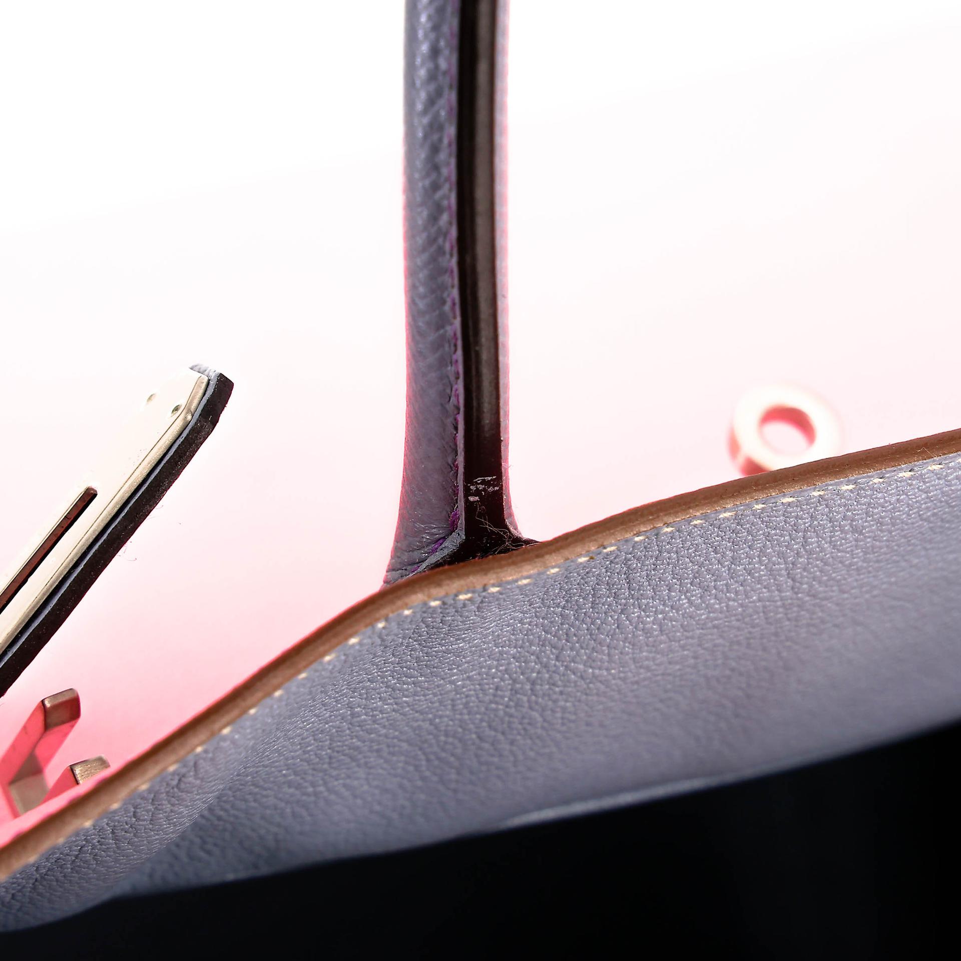 ランク A HERMÈS エルメス スペシャルオーダー バーキン30 ローズコンフェッティ (1Q) ブルーラン (J7) エプソン マットシルバー金具 □R刻印 (2014) - 19