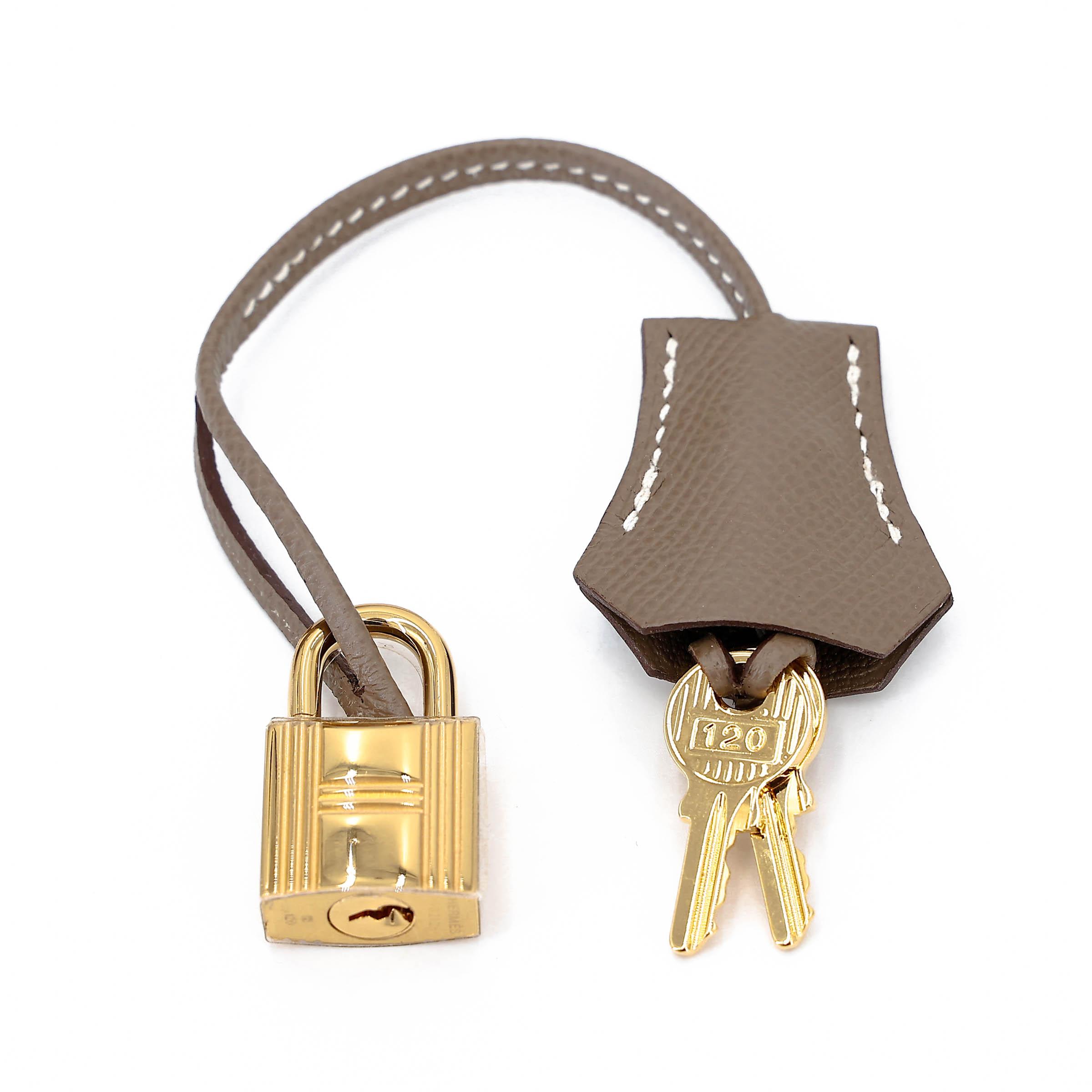 Unused ( Rank NS ) HERMÈS Birkin 25 Sellier Etoupe (18) Epsom Gold hardware U (2022) - 19