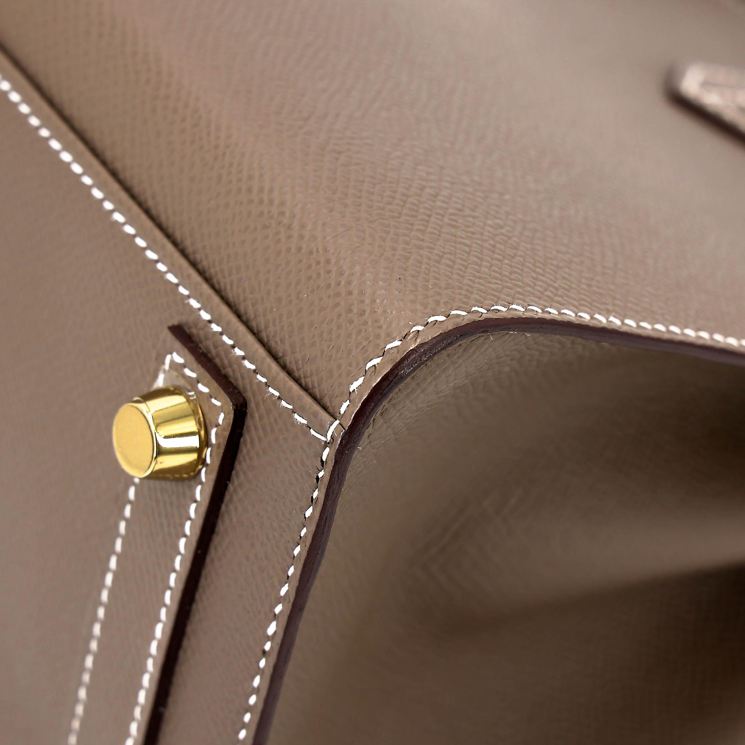 Unused ( Rank NS ) HERMÈS Birkin 25 Sellier Etoupe (18) Epsom Gold hardware U (2022) - 10
