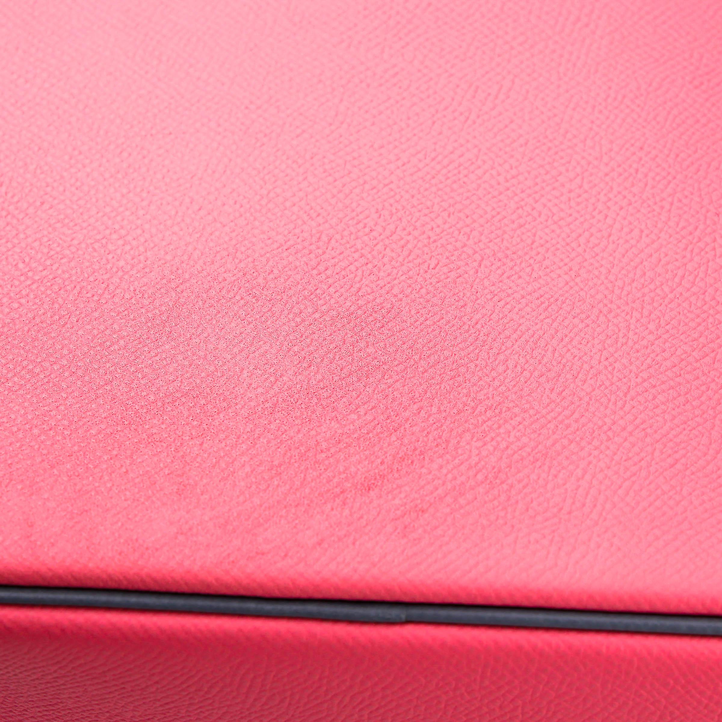 Very Good ( Rank A) HERMÈS Special Order Birkin 30 HSS Rose Confetti (1Q) Bleu Lin (J7) Epsom Brushed Palladium Square R (2014) - 14