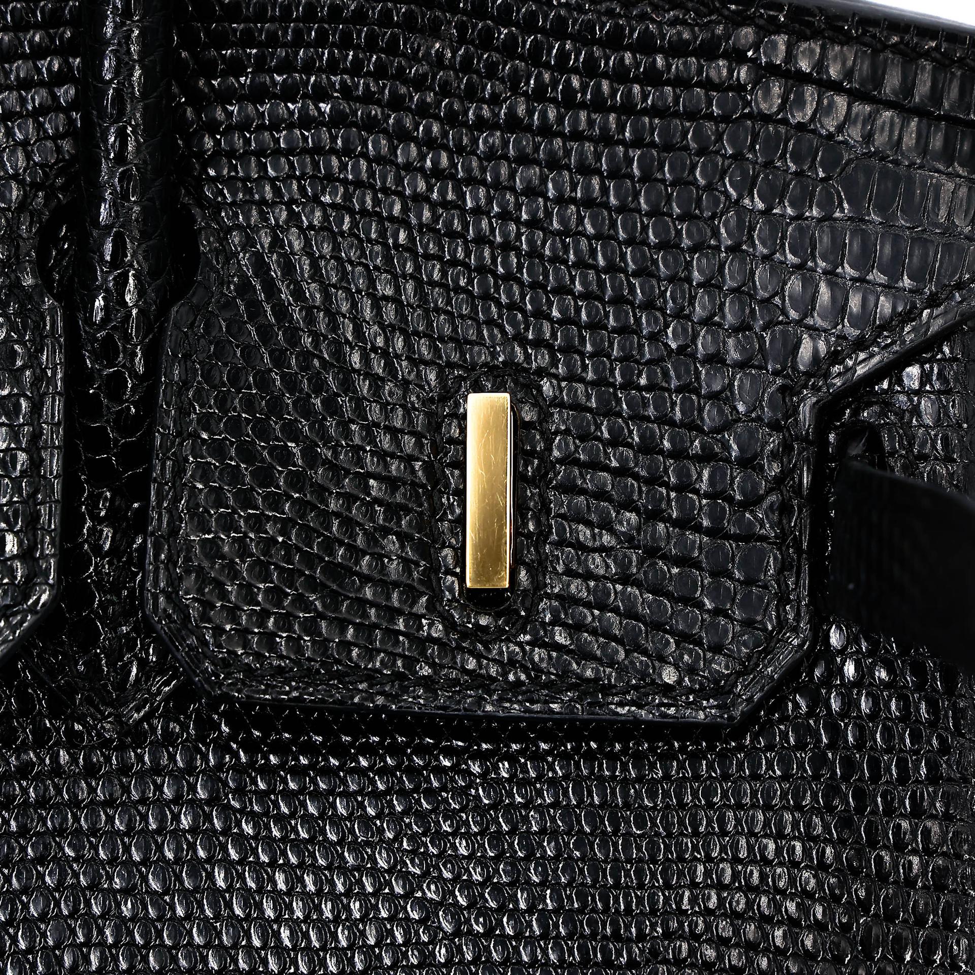 A美品 HERMÈS 愛馬仕 Birkin 25 89 黑色 Noir (Black) 蜥蜴皮 金扣 □N刻 2010年 - 25