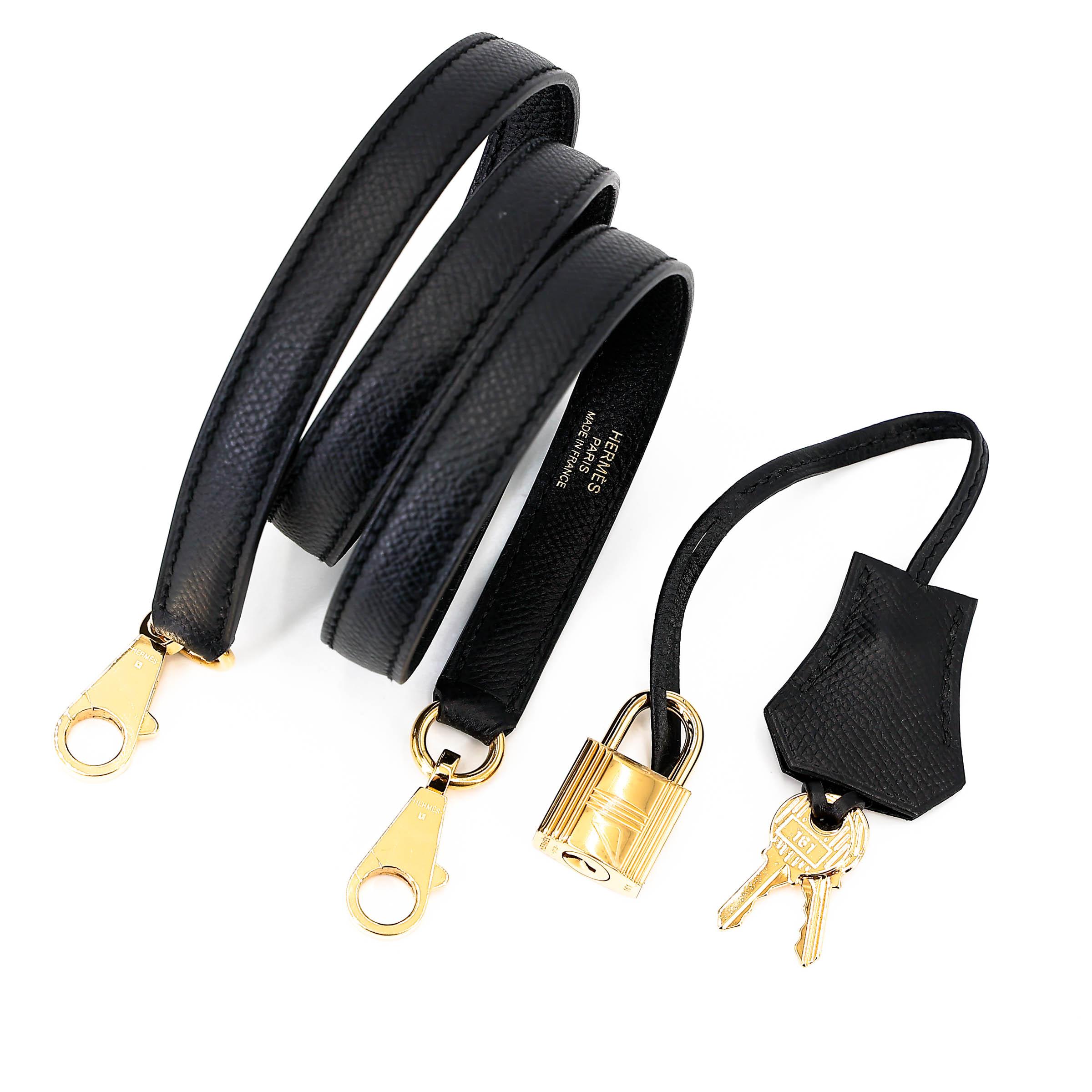 Very Good ( Rank A) HERMÈS Kelly 28 Sellier Noir (89) Epsom Gold hardware C (2018) - 22