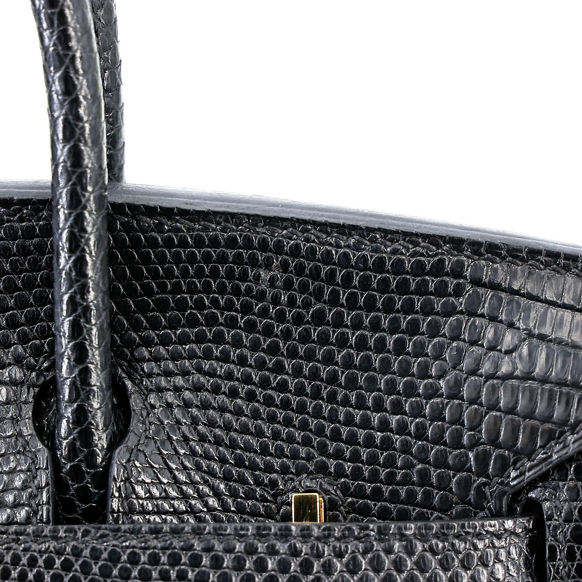 A美品 HERMÈS 愛馬仕 Birkin 25 89 黑色 Noir (Black) 蜥蜴皮 金扣 □N刻 2010年 - 19