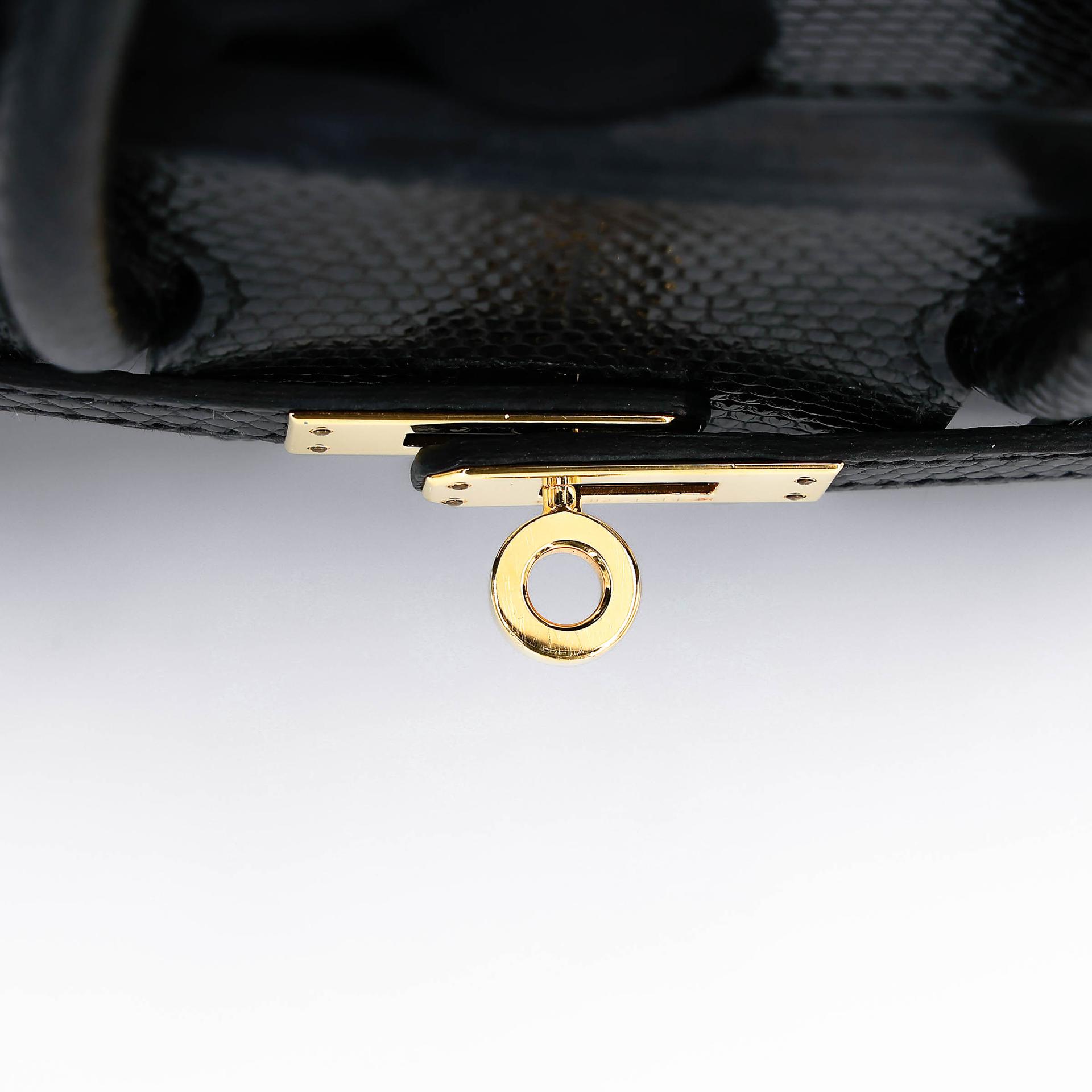 A美品 HERMÈS 愛馬仕 Birkin 25 89 黑色 Noir (Black) 蜥蜴皮 金扣 □N刻 2010年 - 27