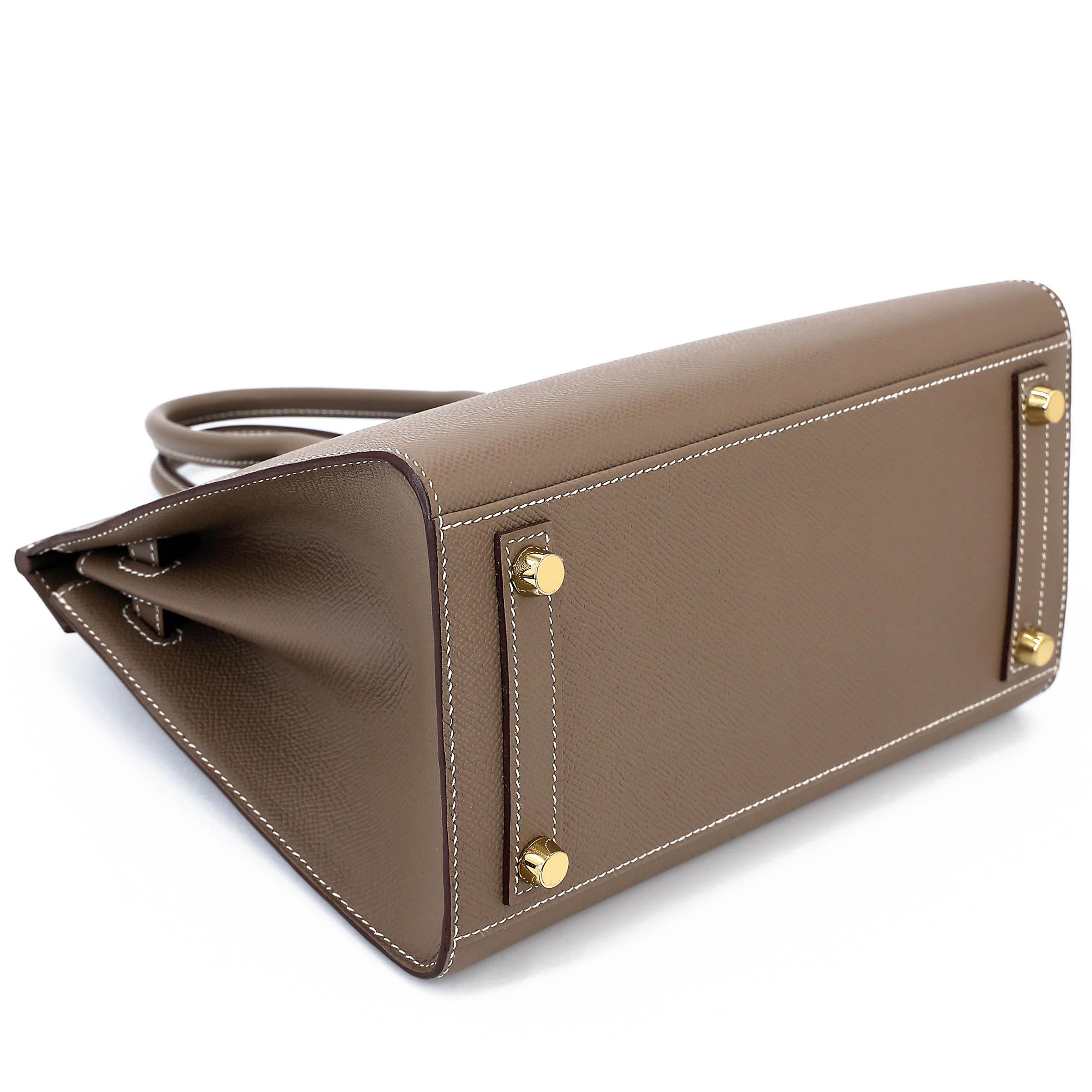 Unused ( Rank NS ) HERMÈS Birkin 25 Sellier Etoupe (18) Epsom Gold hardware U (2022) - 7