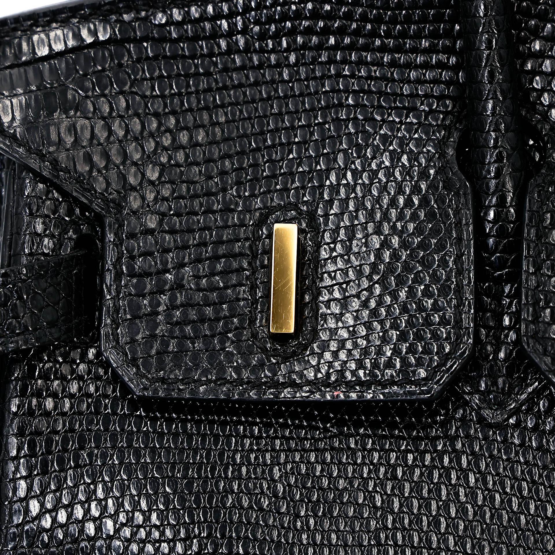 A美品 HERMÈS 愛馬仕 Birkin 25 89 黑色 Noir (Black) 蜥蜴皮 金扣 □N刻 2010年 - 26