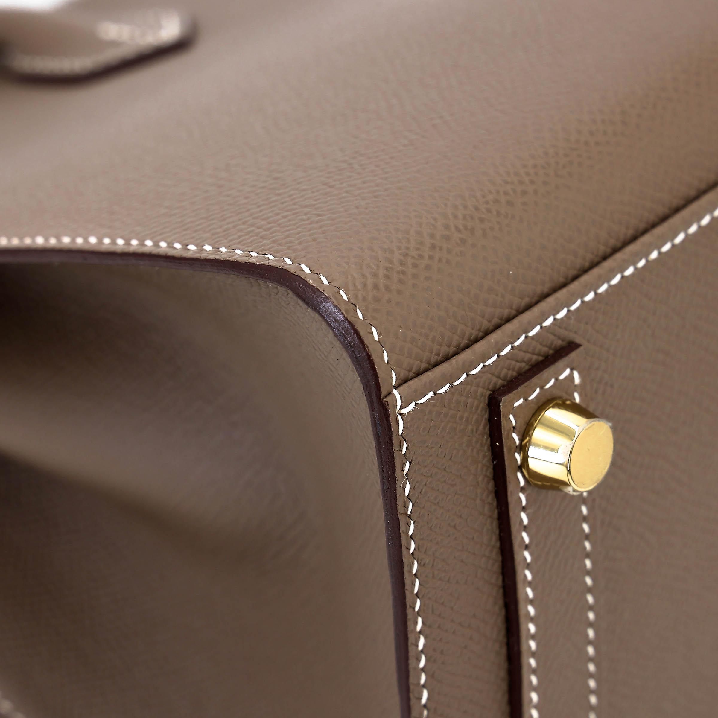 Unused ( Rank NS ) HERMÈS Birkin 25 Sellier Etoupe (18) Epsom Gold hardware U (2022) - 11