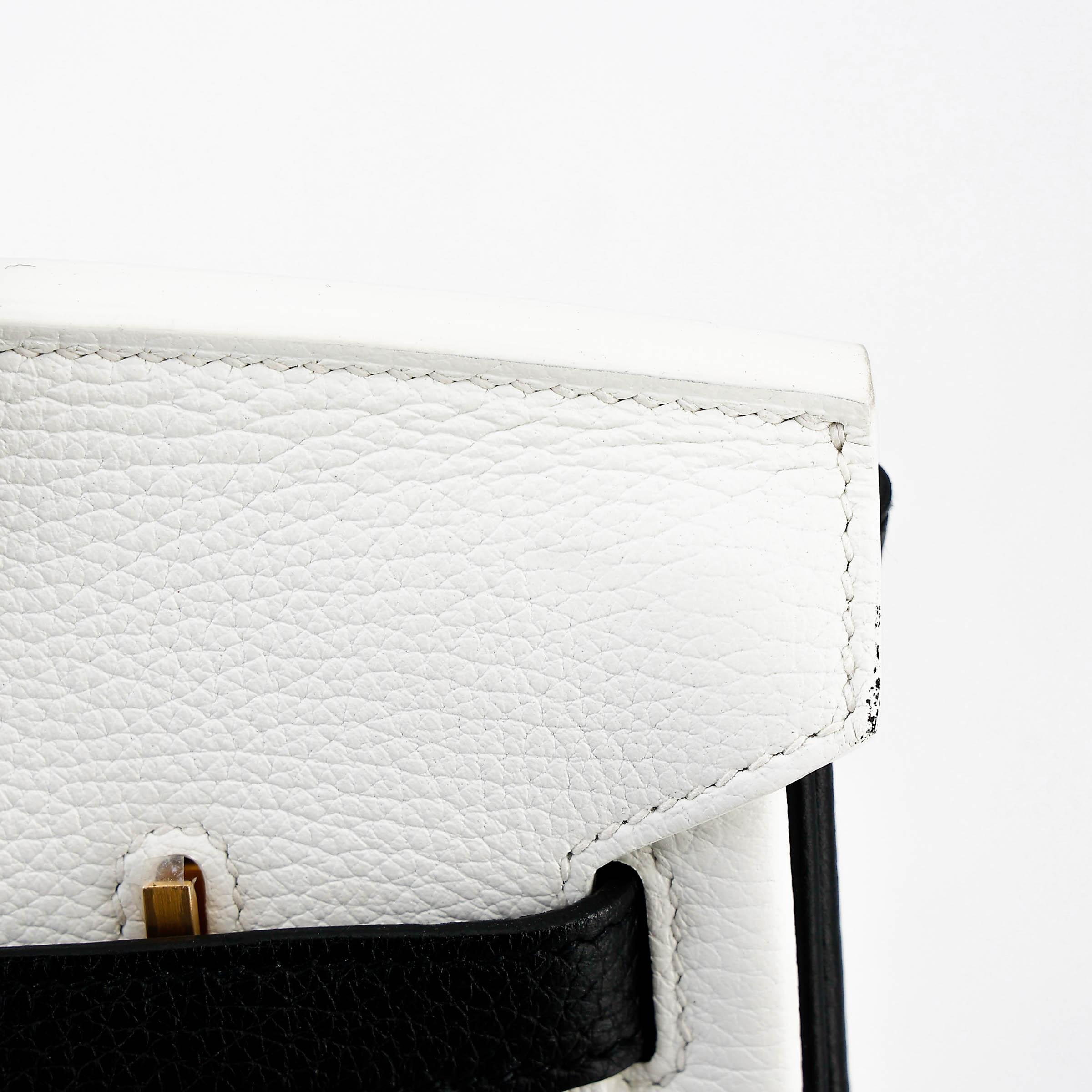 ランク NS 未使用品 HERMÈS エルメス スペシャルオーダー バーキン30 ブラック (89) ホワイト (01) トゴ マットゴールド金具 Z刻印 (2021) - 15