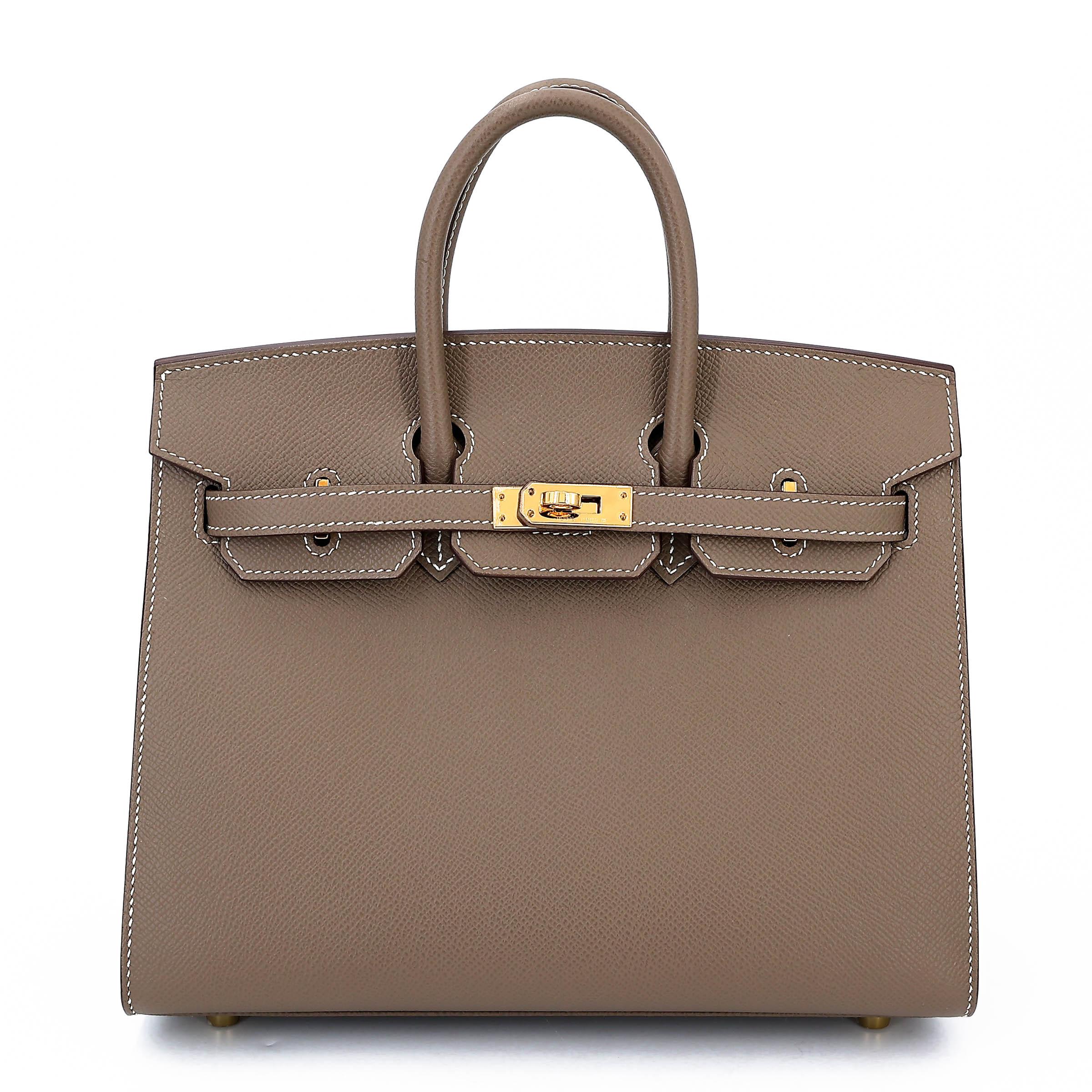 Unused ( Rank NS ) HERMÈS Birkin 25 Sellier Etoupe (18) Epsom Gold hardware U (2022) - 1