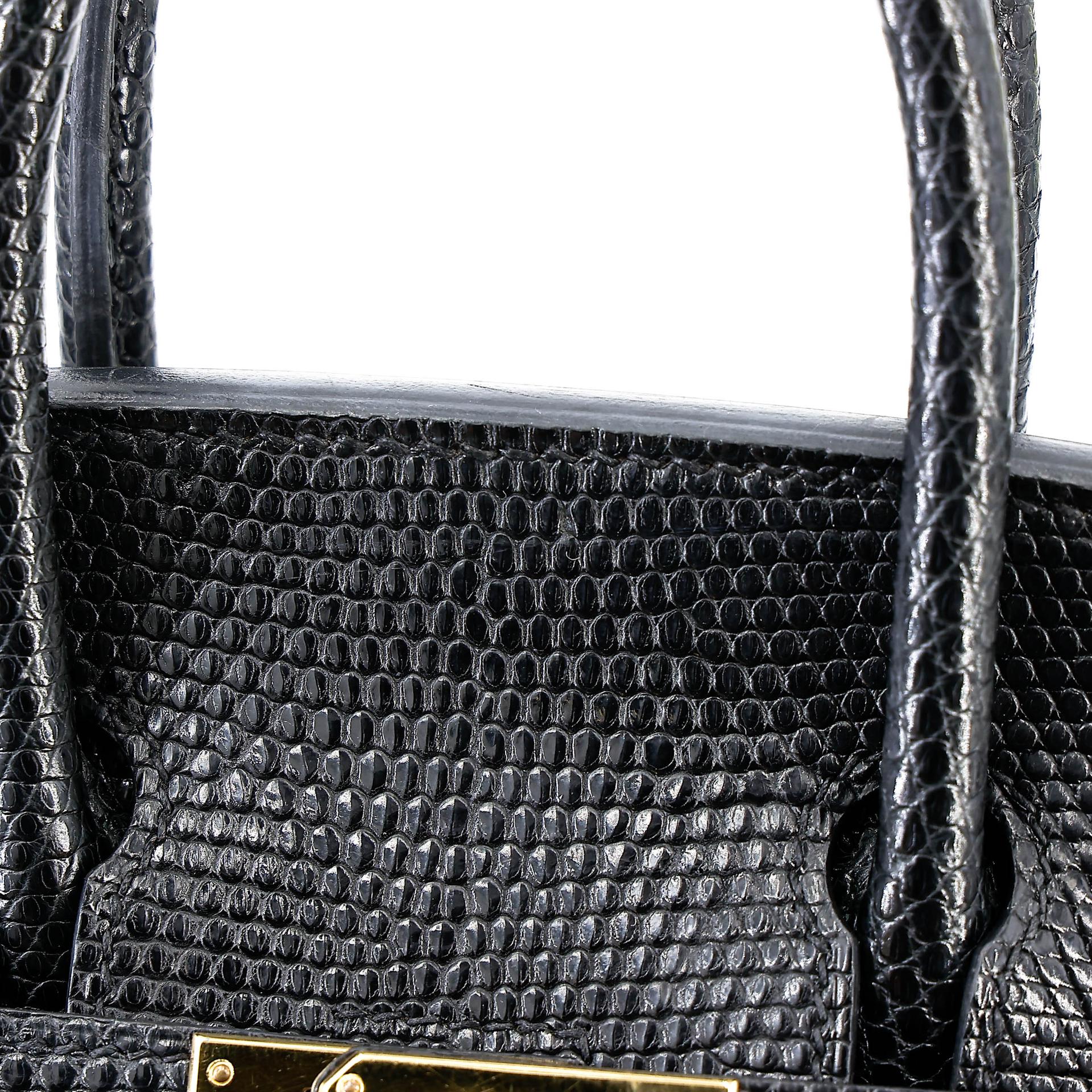 A美品 HERMÈS 愛馬仕 Birkin 25 89 黑色 Noir (Black) 蜥蜴皮 金扣 □N刻 2010年 - 20