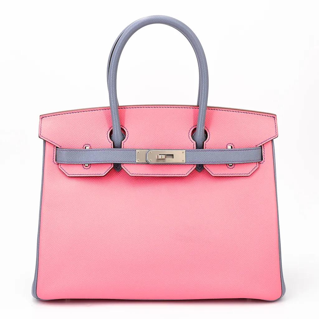 Birkin 30 HSS Rose Confetti (1Q) Bleu Lin (J7)