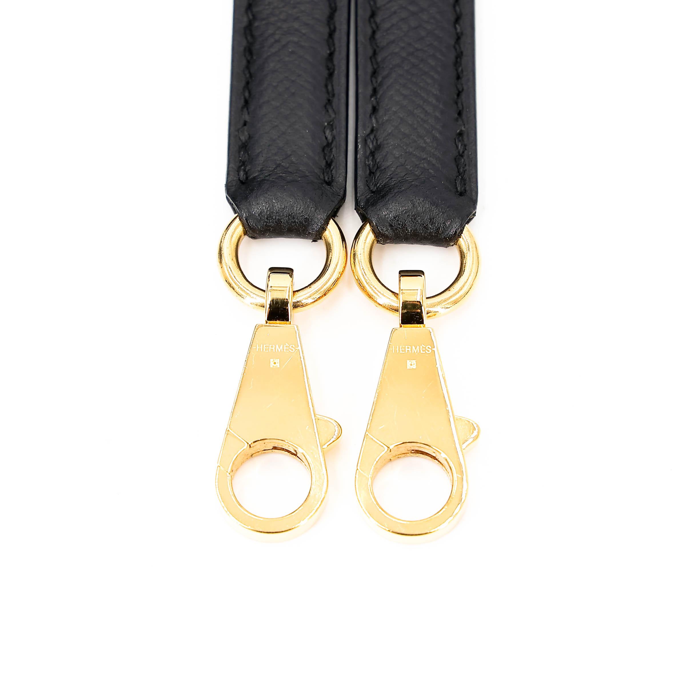 Very Good ( Rank A) HERMÈS Kelly 28 Sellier Noir (89) Epsom Gold hardware C (2018) - 24