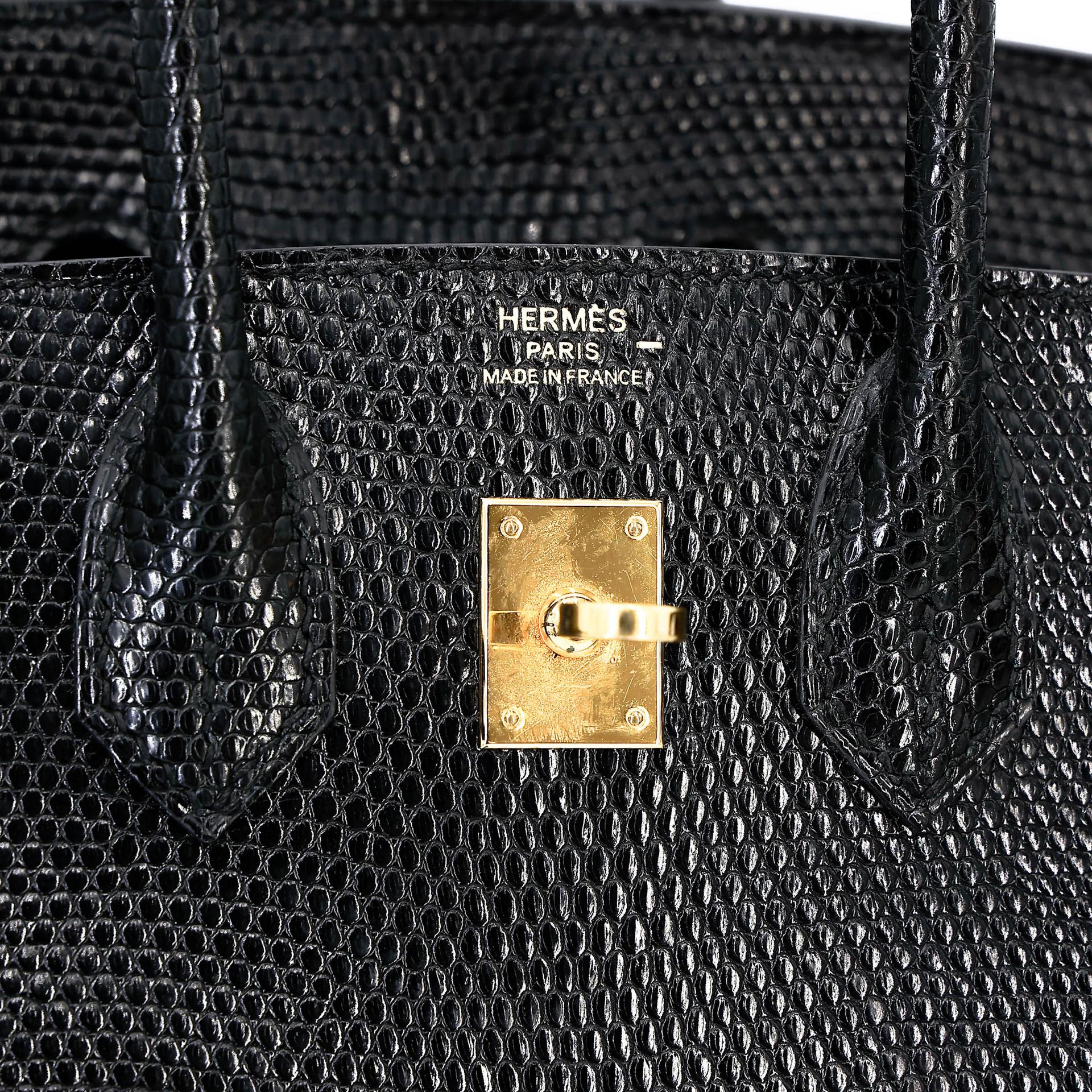 A美品 HERMÈS 愛馬仕 Birkin 25 89 黑色 Noir (Black) 蜥蜴皮 金扣 □N刻 2010年 - 28