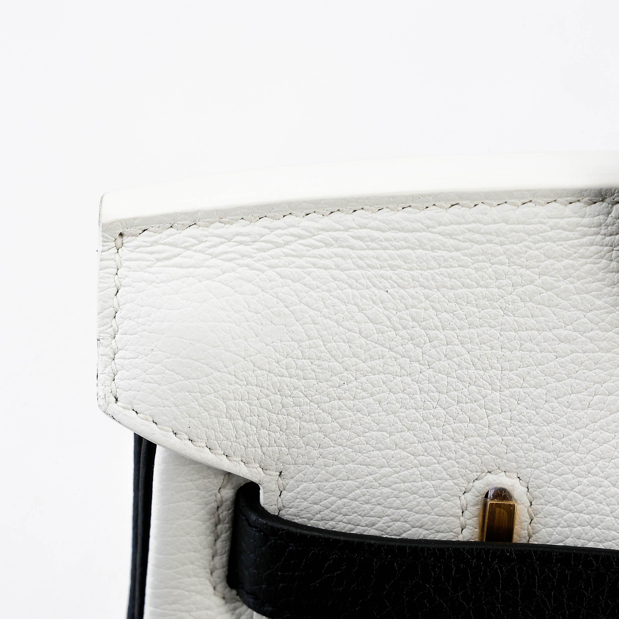 ランク NS 未使用品 HERMÈS エルメス スペシャルオーダー バーキン30 ブラック (89) ホワイト (01) トゴ マットゴールド金具 Z刻印 (2021) - 16