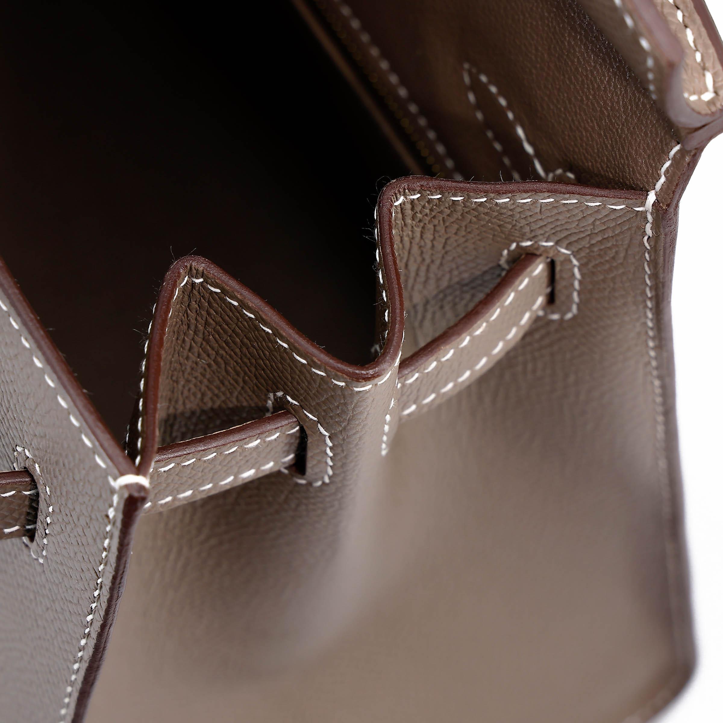 Unused ( Rank NS ) HERMÈS Birkin 25 Sellier Etoupe (18) Epsom Gold hardware U (2022) - 16