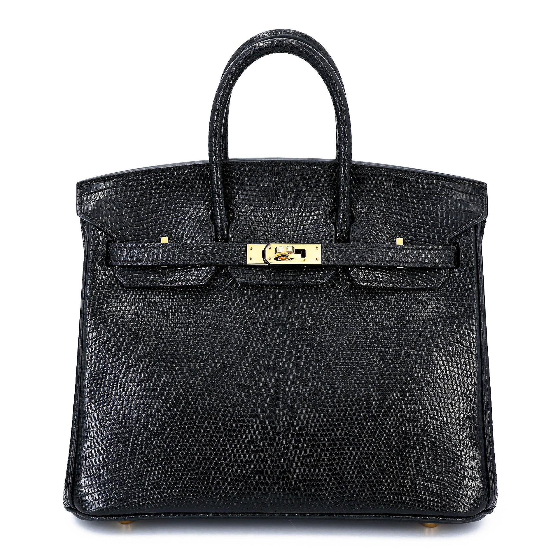 A美品 HERMÈS 愛馬仕 Birkin 25 89 黑色 Noir (Black) 蜥蜴皮 金扣 □N刻 2010年 - 1