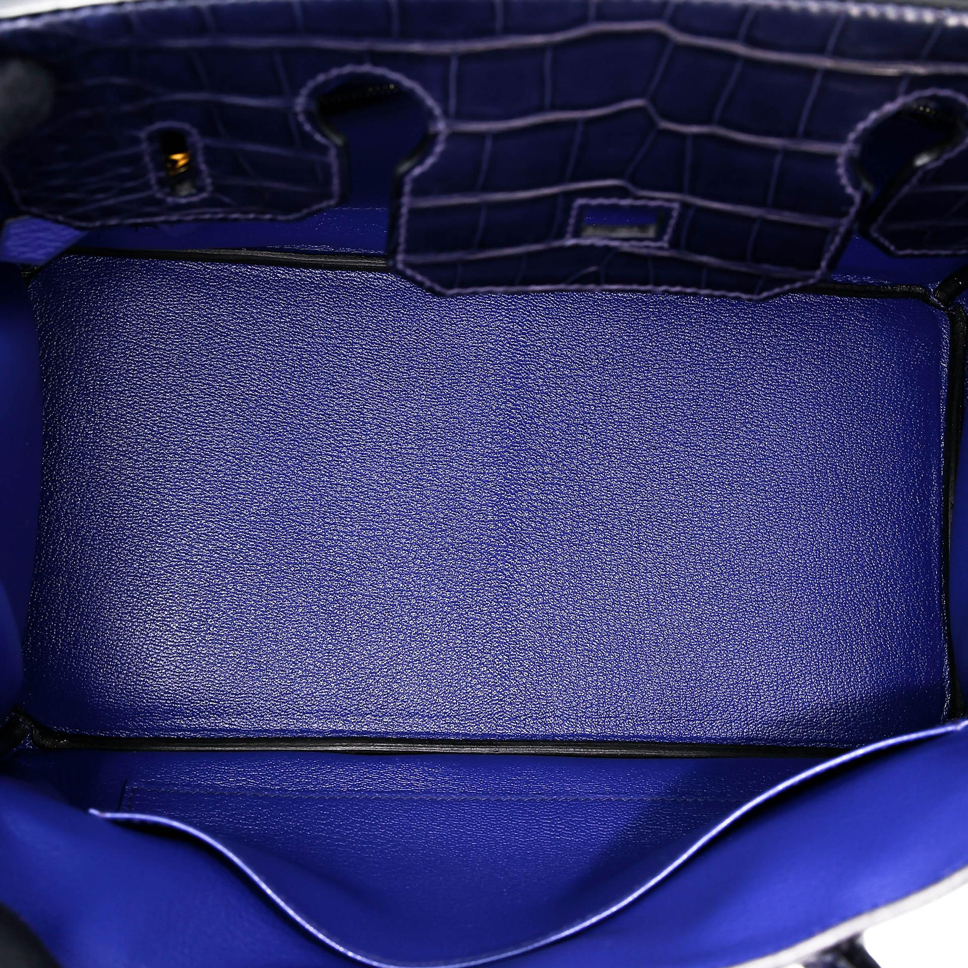 ランク NS 未使用品 HERMÈS エルメス バーキン30 タッチ ブルーサフィール (73) ブルーマリン (78) クロコダイル アリゲーター マット トリヨン ノビーヨ ピンクゴールド金具 C刻印 (2018) - 16