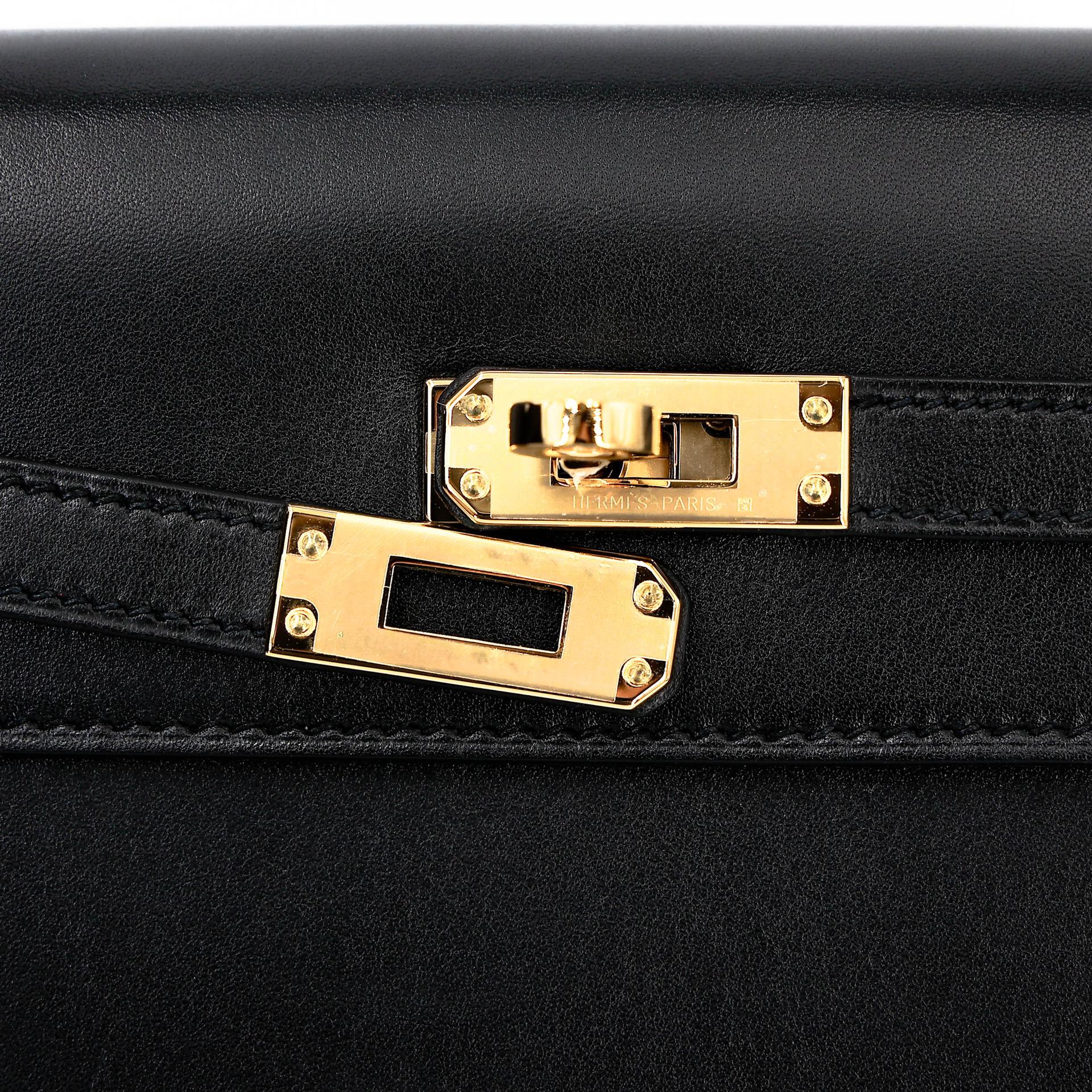 ランク NS 未使用品 HERMÈS エルメス ケリー25 セリエ ブラック (89) タデラクト ゴールド金具 D刻印 (2019) - 11