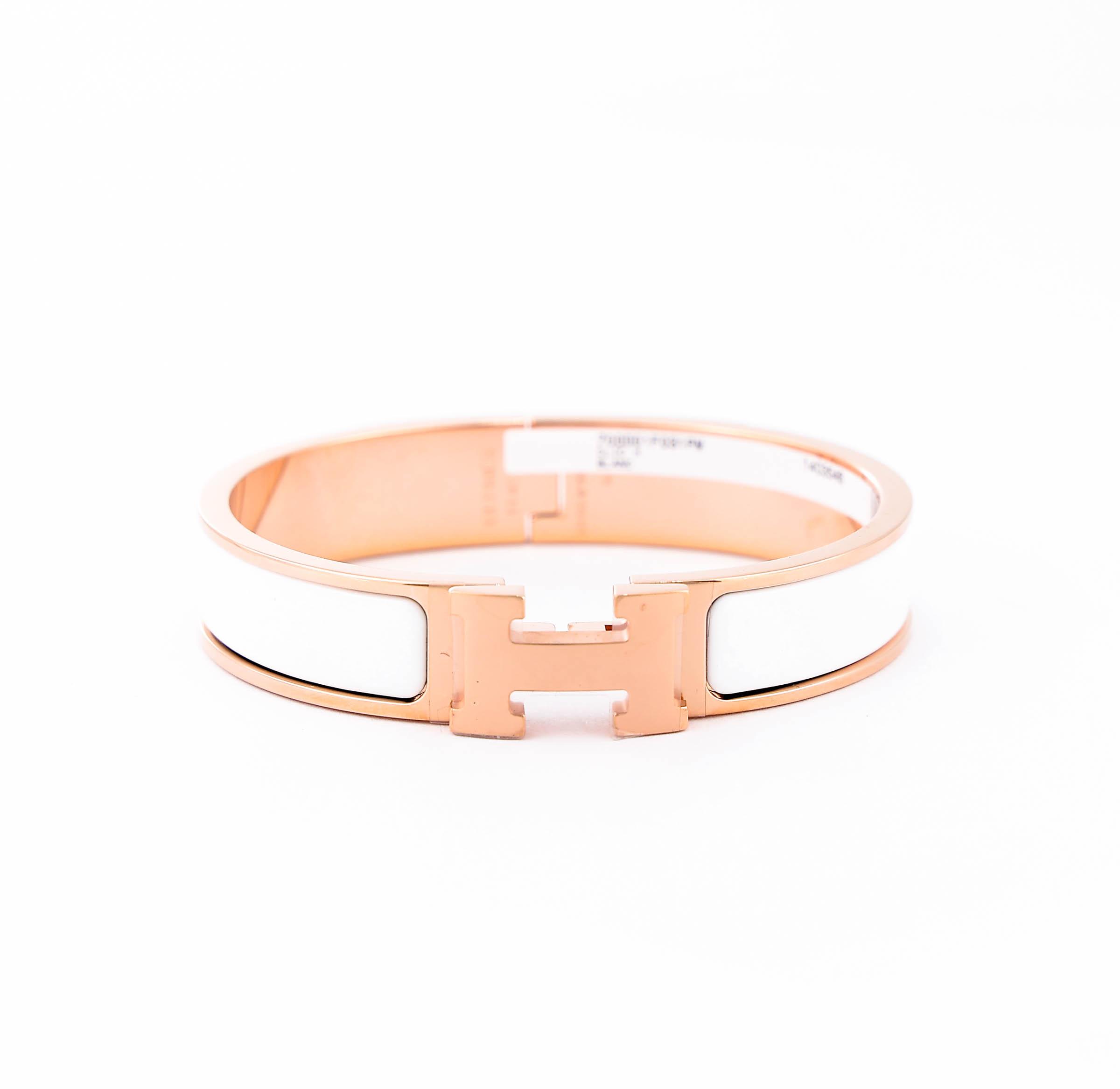 Clic H PM bracelet White (01) Rose Gold