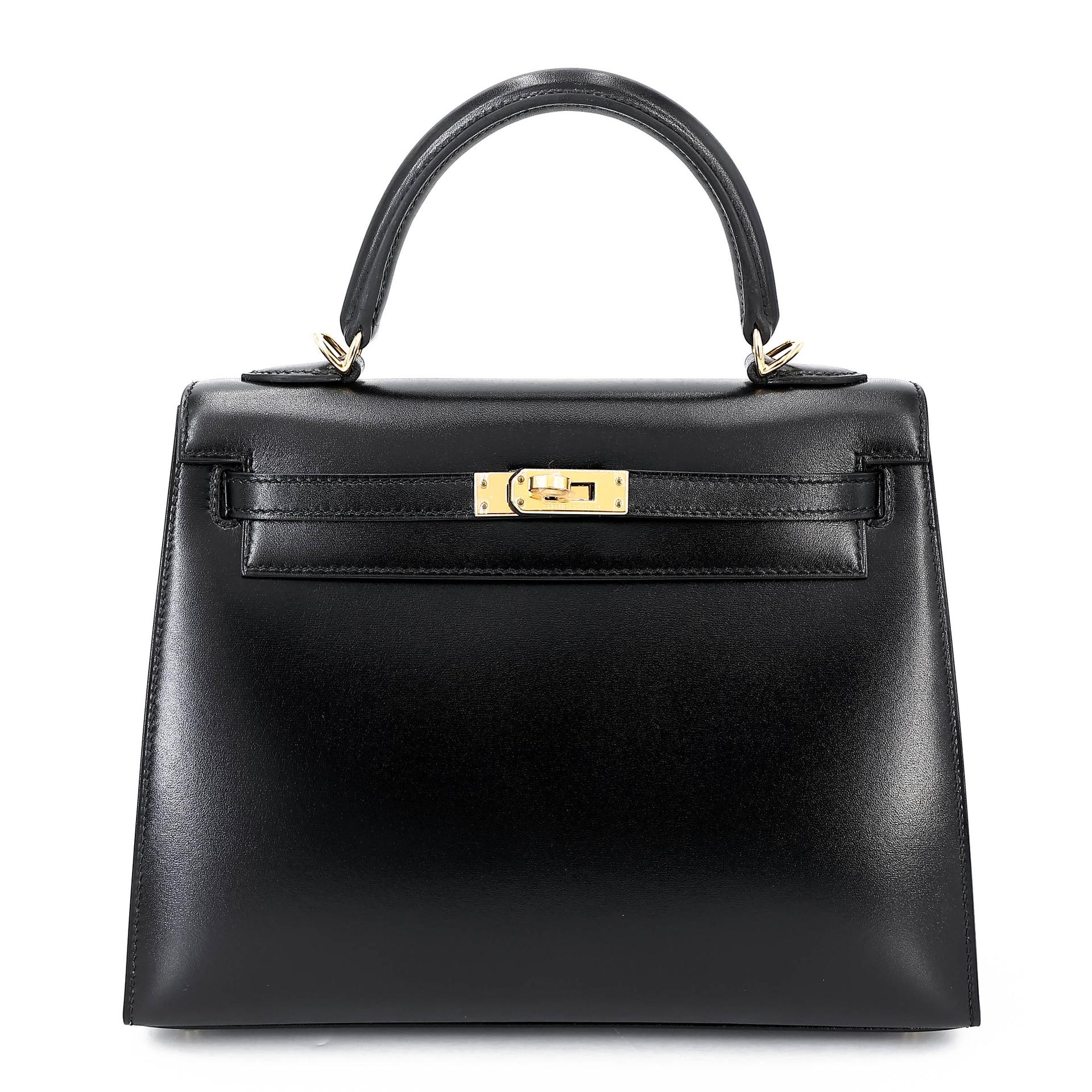 ランク NS 未使用品 HERMÈS エルメス ケリー25 セリエ ブラック (89) ボックスカーフ ゴールド金具 C刻印 (2018) - 1