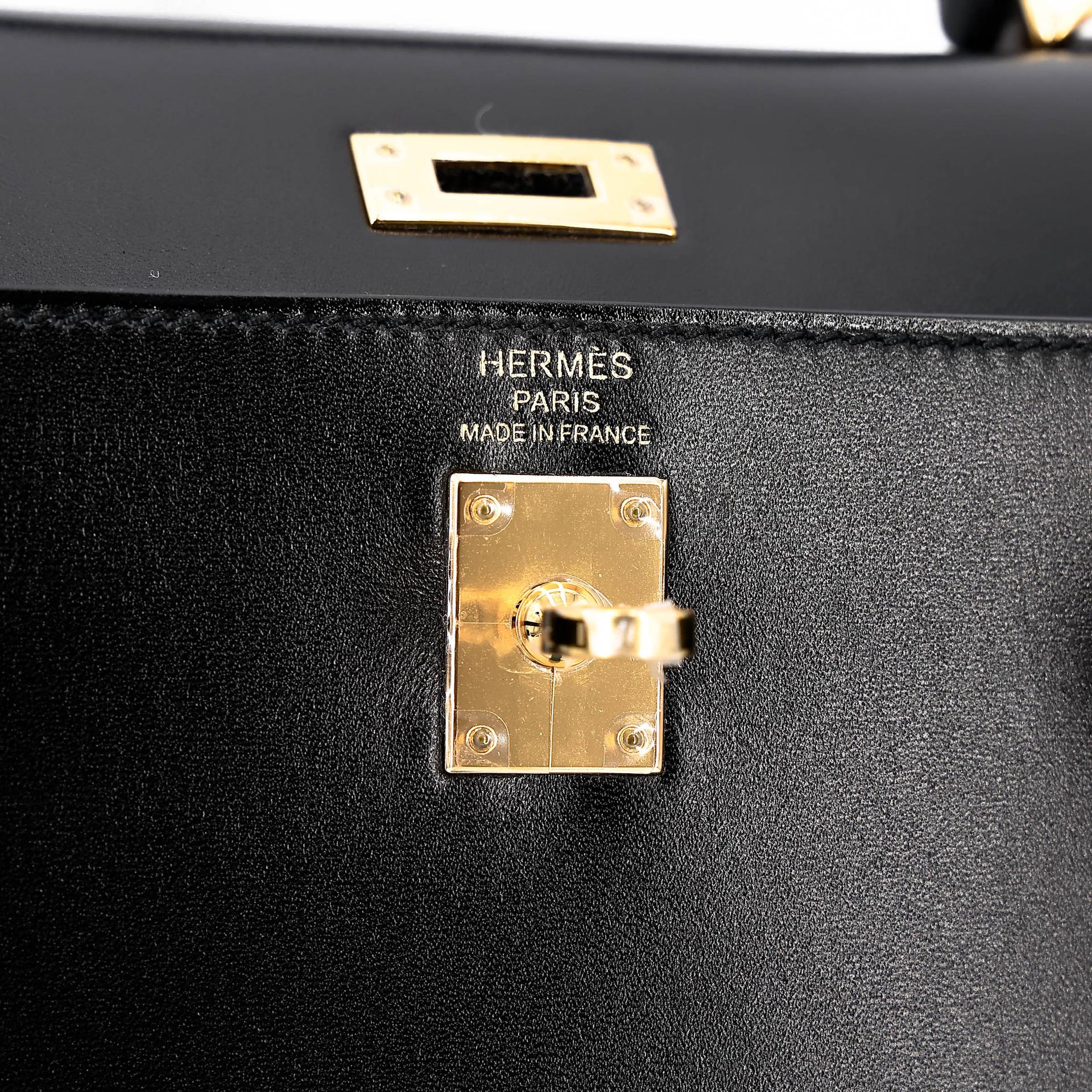 ランク NS 未使用品 HERMÈS エルメス ケリー25 セリエ ブラック (89) ボックスカーフ ゴールド金具 C刻印 (2018) - 16