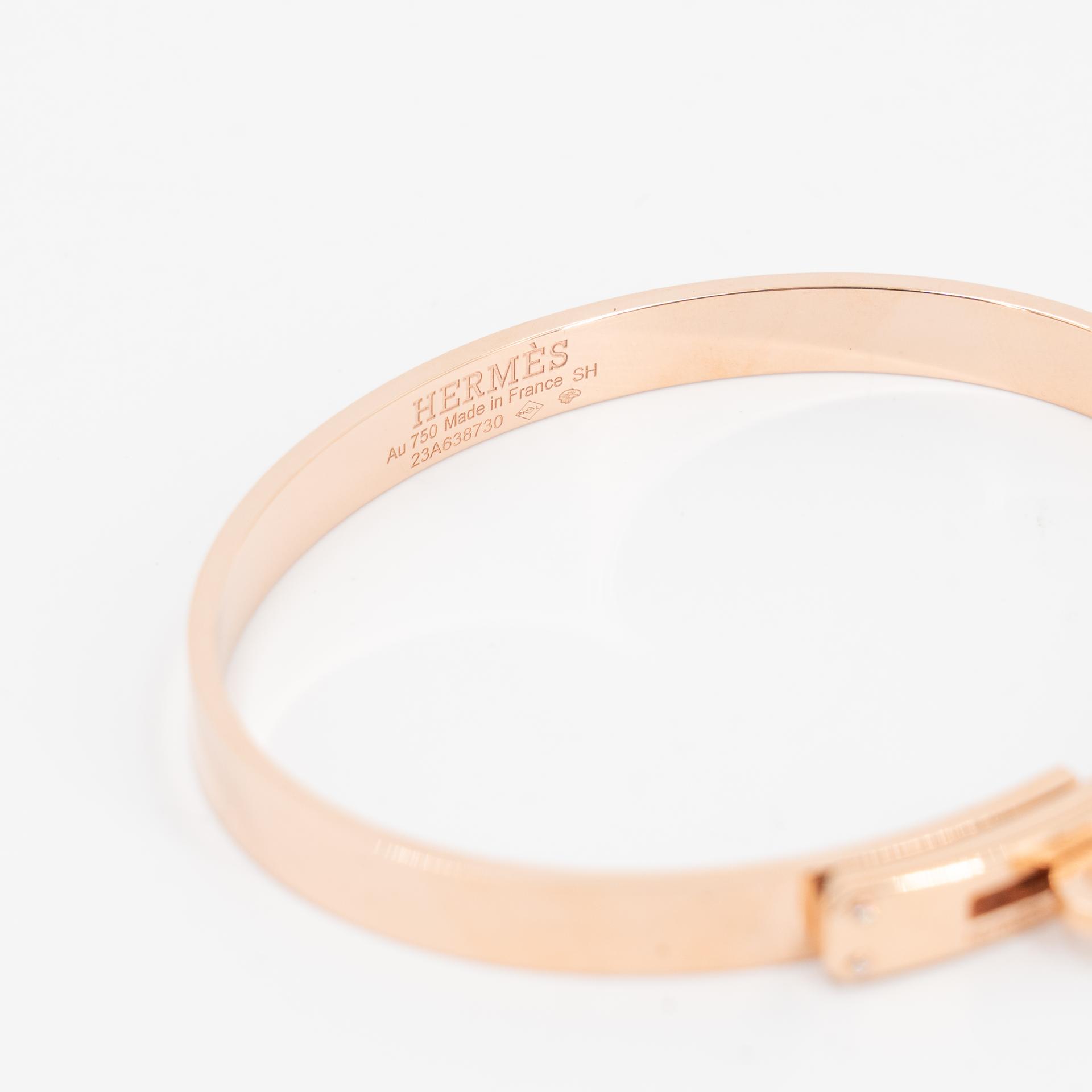 Brand New ( Rank N ) HERMÈS Kelly bracelet, small model SH Rose Gold 18K Rose Gold Diamond Unidentified - 4