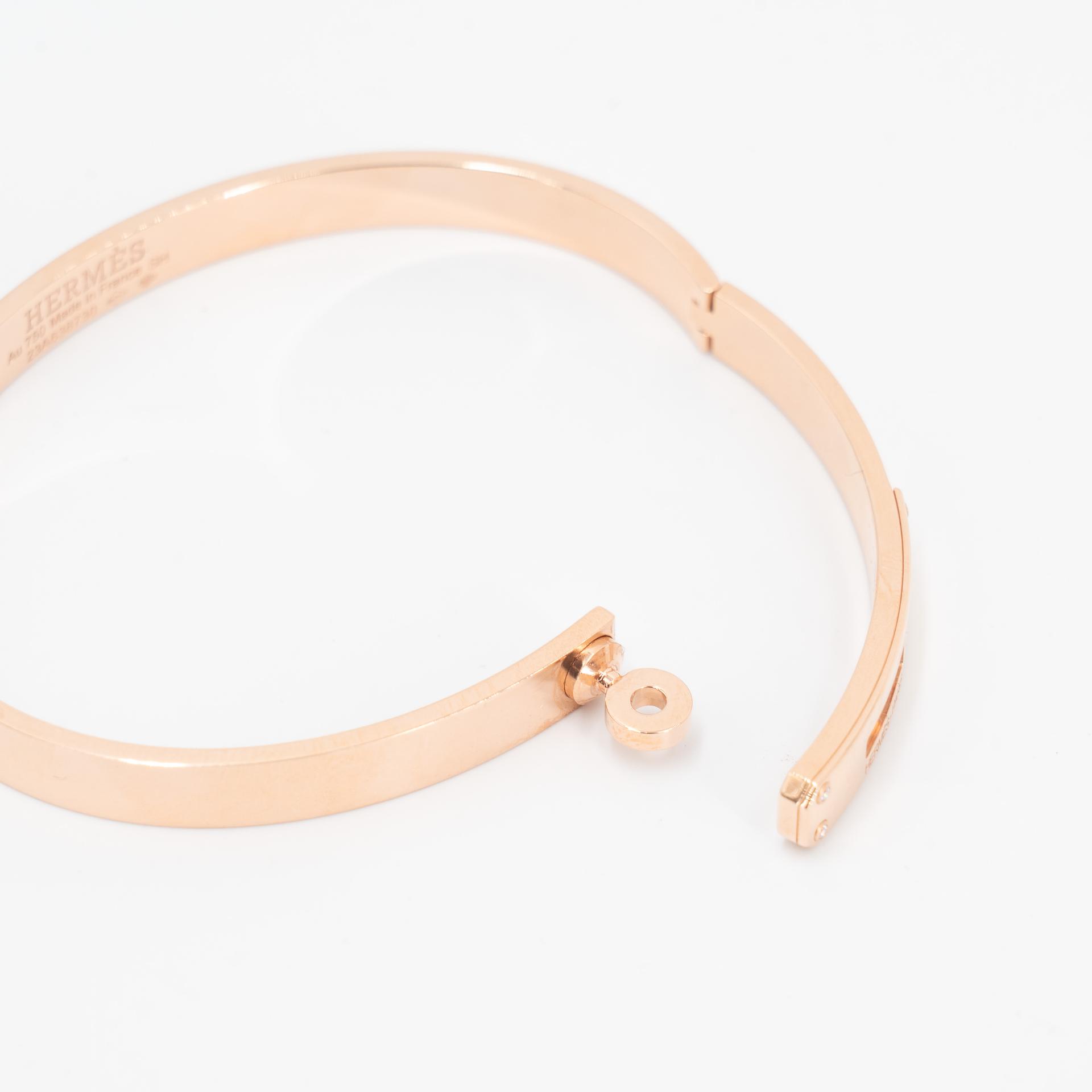Brand New ( Rank N ) HERMÈS Kelly bracelet, small model SH Rose Gold 18K Rose Gold Diamond Unidentified - 7