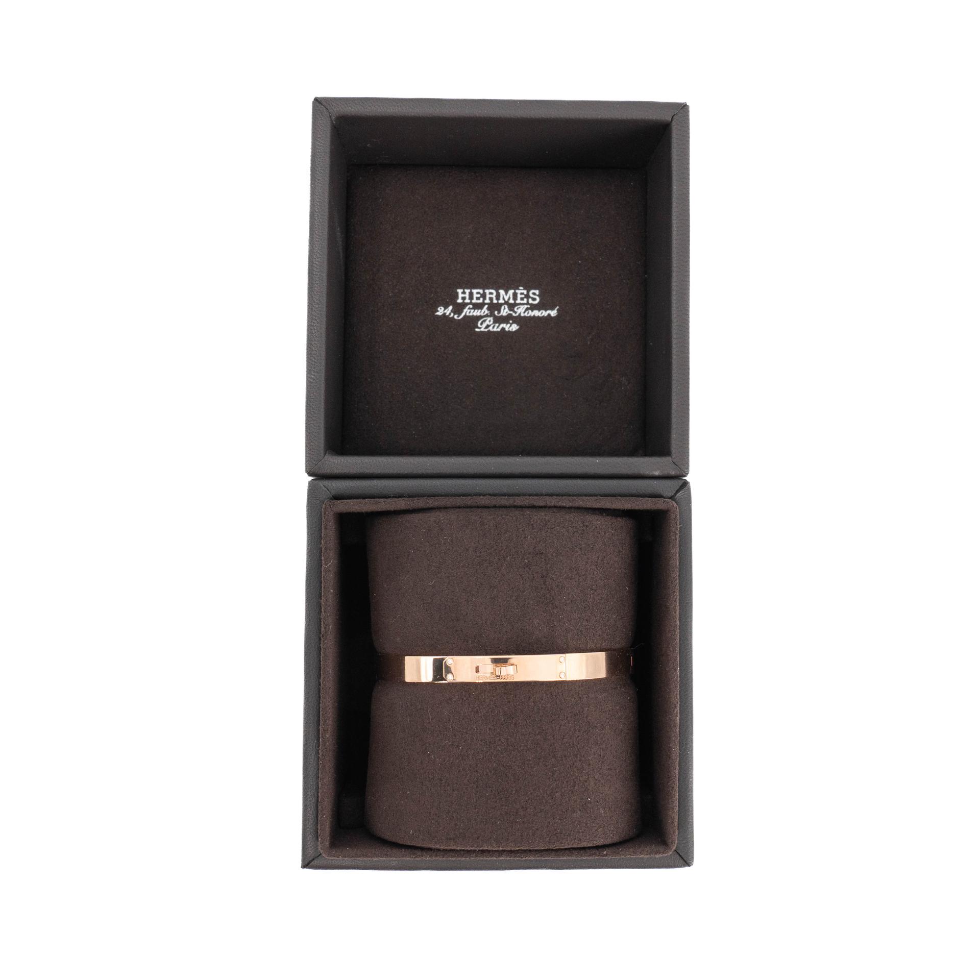 Brand New ( Rank N ) HERMÈS Kelly bracelet, small model SH Rose Gold 18K Rose Gold Diamond Unidentified - 3
