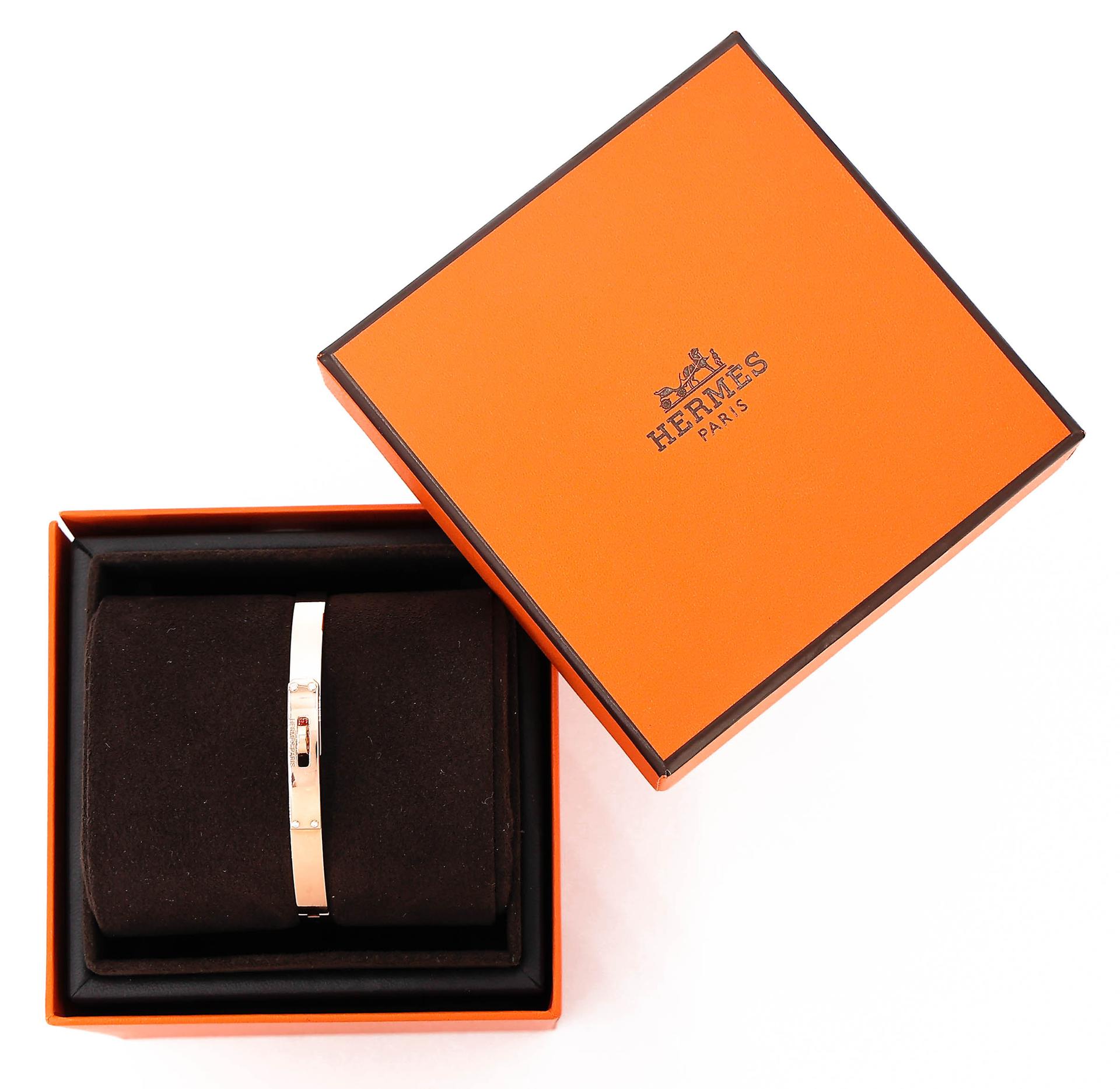Brand New ( Rank N ) HERMÈS Kelly bracelet, small model ST Rose Gold Diamond 18K Rose Gold - 3