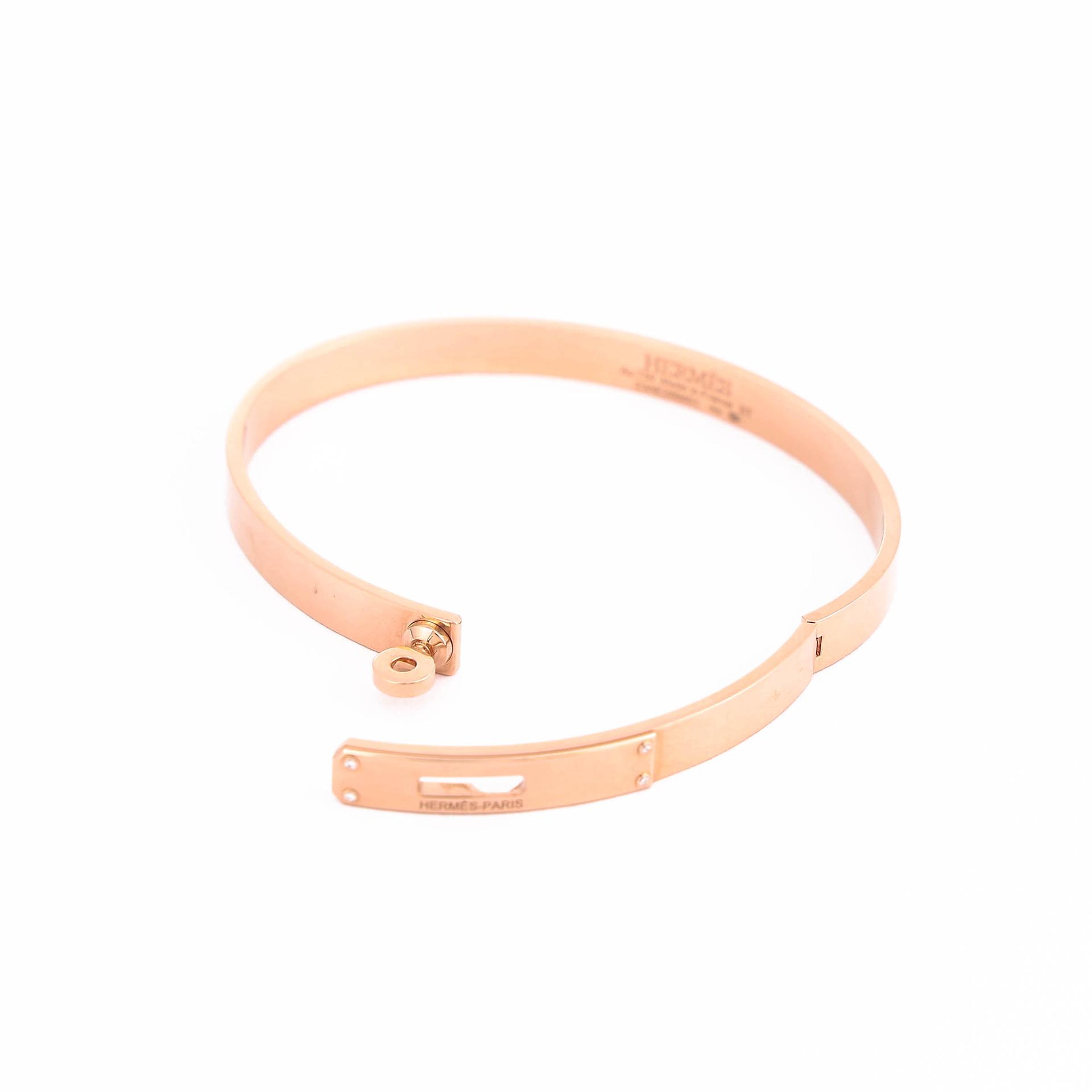 Brand New ( Rank N ) HERMÈS Kelly bracelet, small model ST Rose Gold Diamond 18K Rose Gold - 10