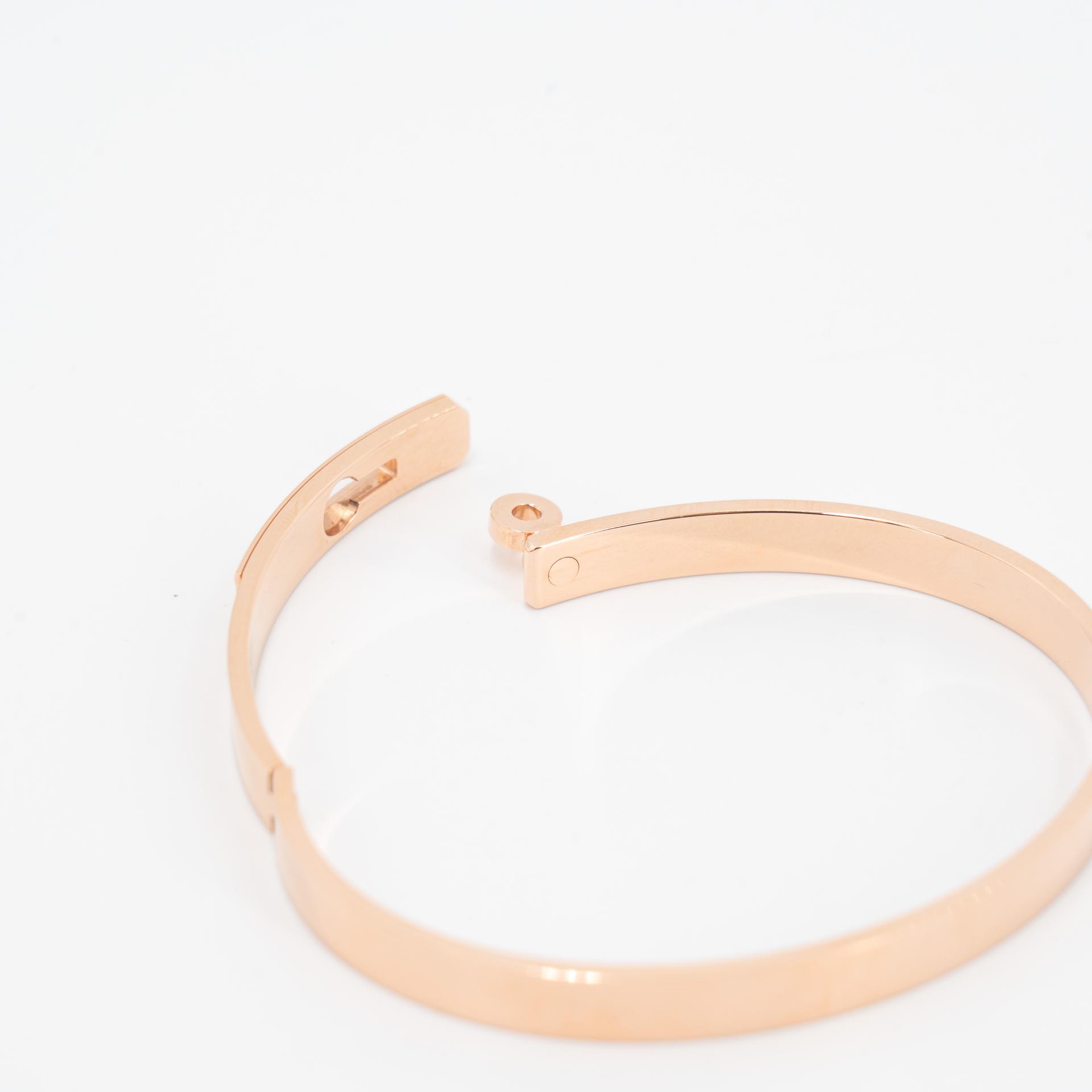 Brand New ( Rank N ) HERMÈS Kelly bracelet, small model SH Rose Gold 18K Rose Gold Diamond Unidentified - 9