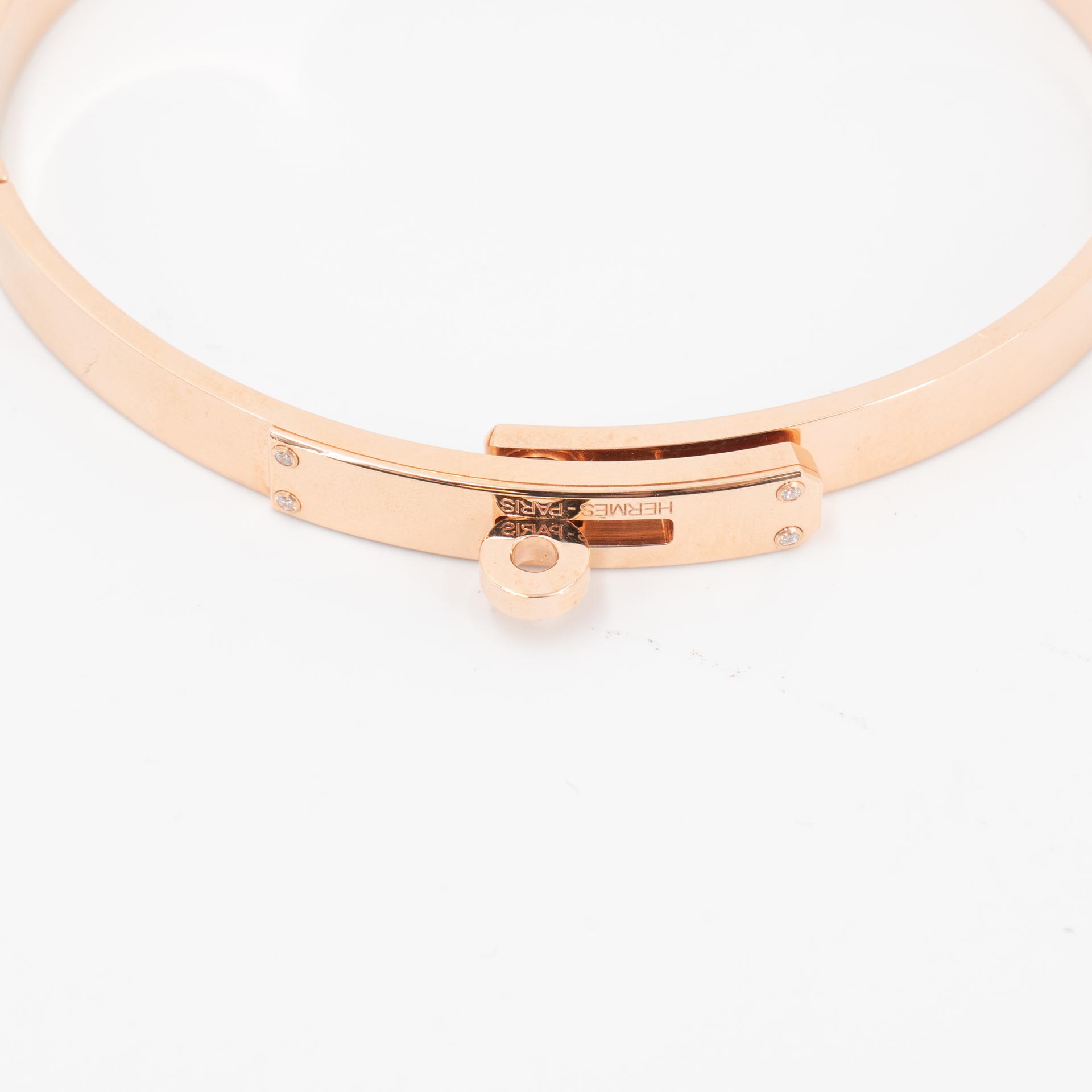Brand New ( Rank N ) HERMÈS Kelly bracelet, small model SH Rose Gold 18K Rose Gold Diamond Unidentified - 6