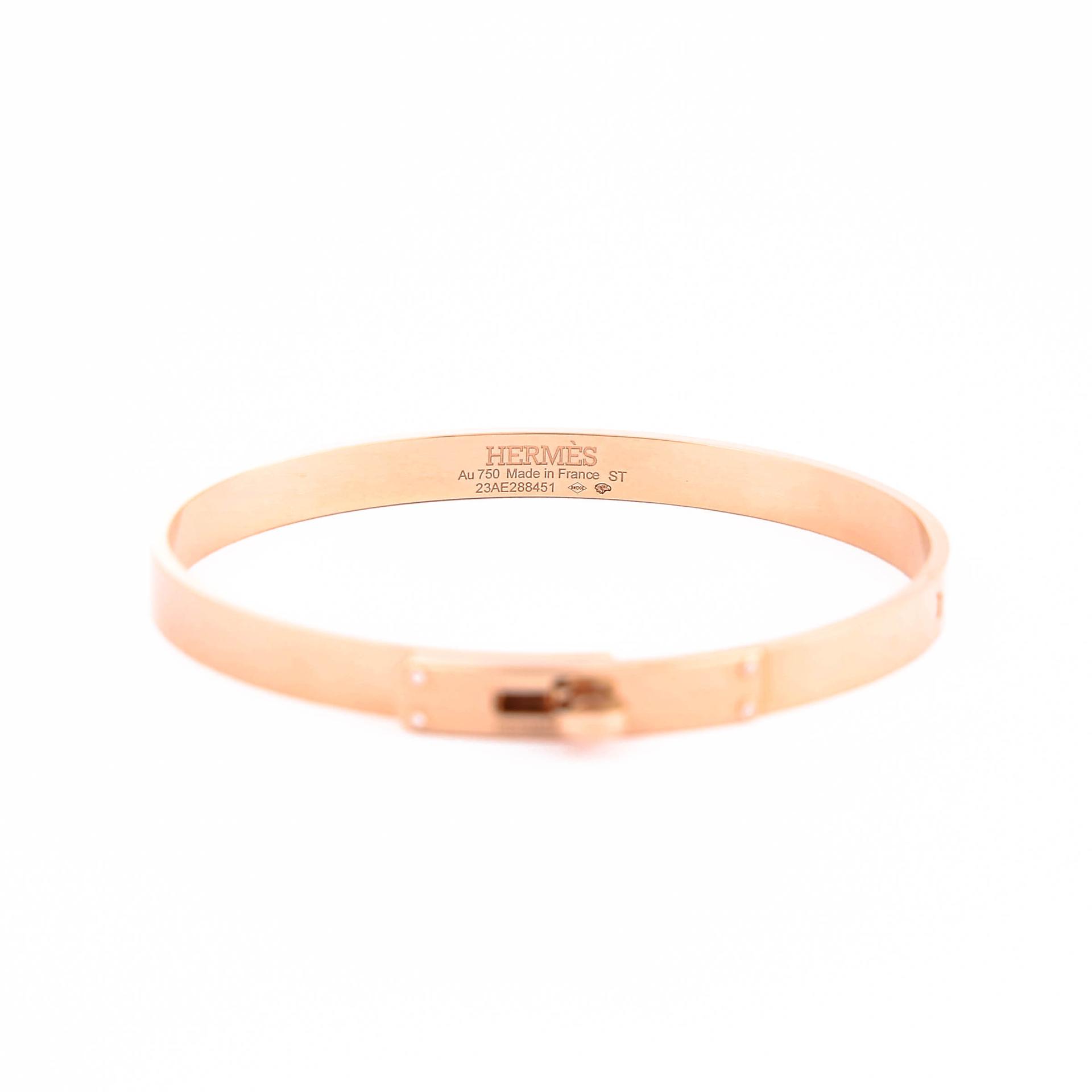 Brand New ( Rank N ) HERMÈS Kelly bracelet, small model ST Rose Gold Diamond 18K Rose Gold - 8