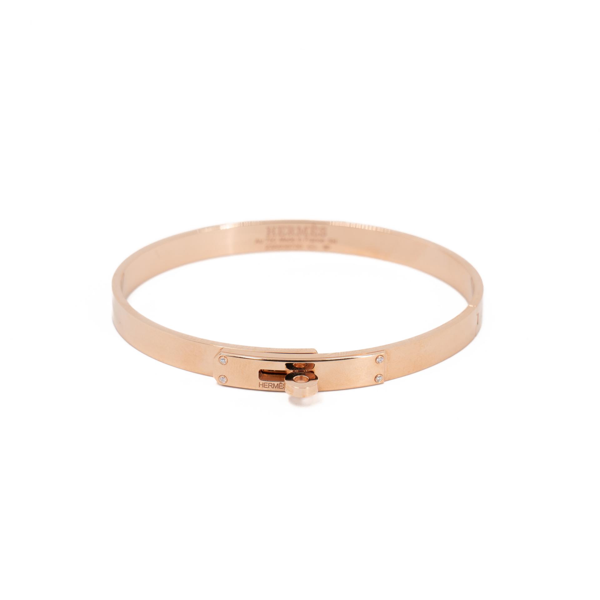 Brand New ( Rank N ) HERMÈS Kelly bracelet, small model SH Rose Gold 18K Rose Gold Diamond Unidentified - 1