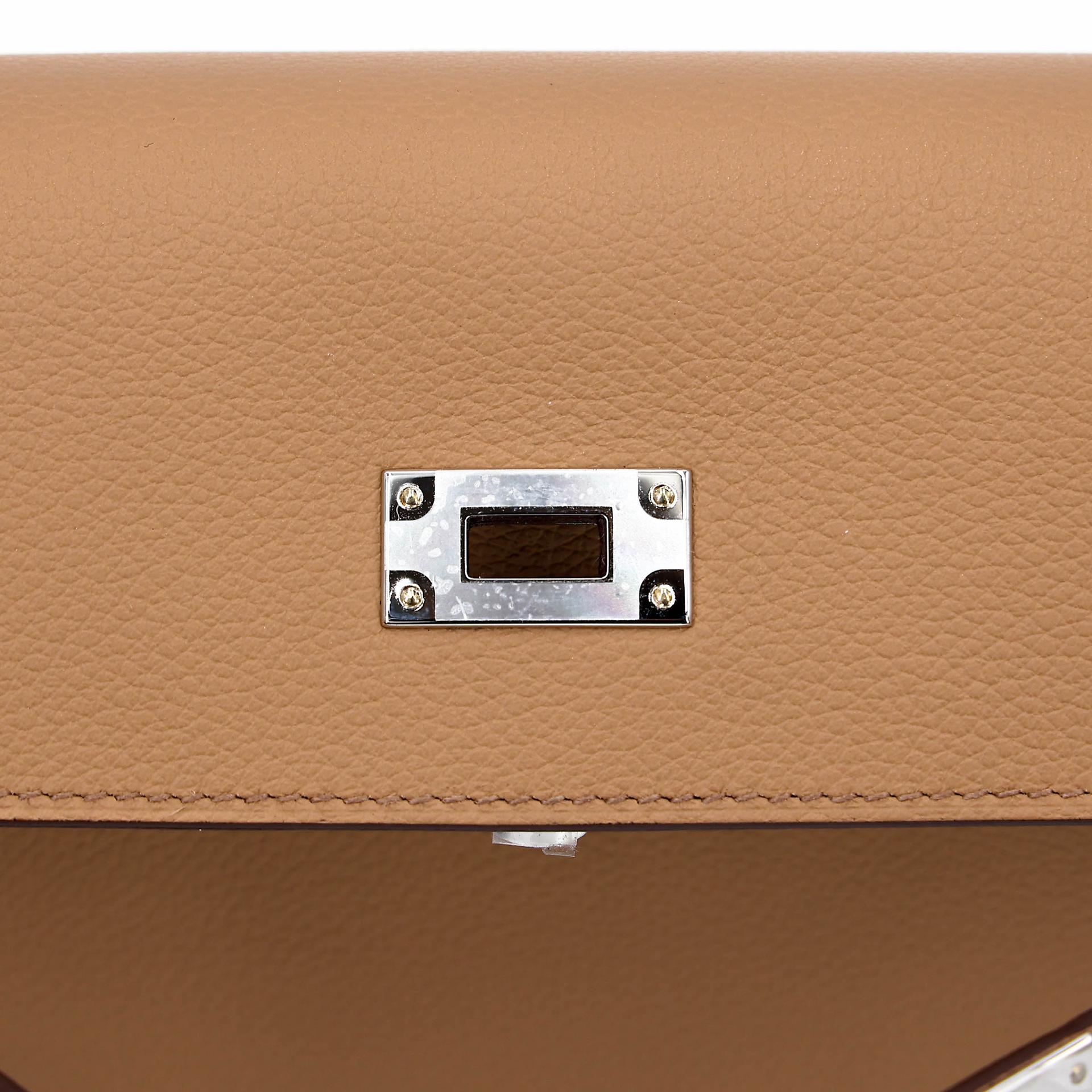 Brand New ( Rank N ) HERMÈS Kelly To Go Wallet Biscuit (4B) Evercolor K (2025) - 10