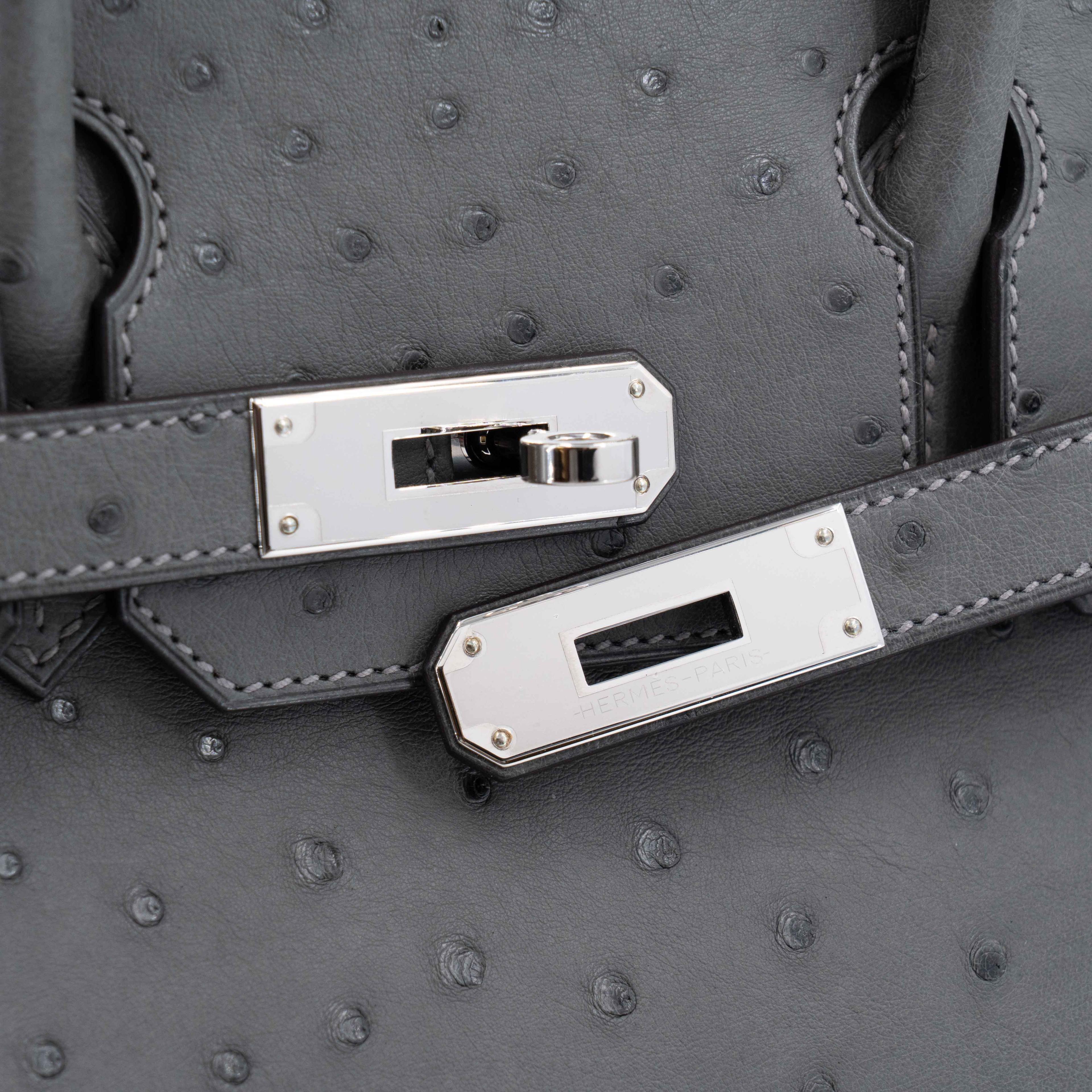 ランク NS 未使用品 HERMÈS エルメス バーキン30 グリメイヤー (0L) オーストリッチ シルバー金具 U刻印 (2022) - 8