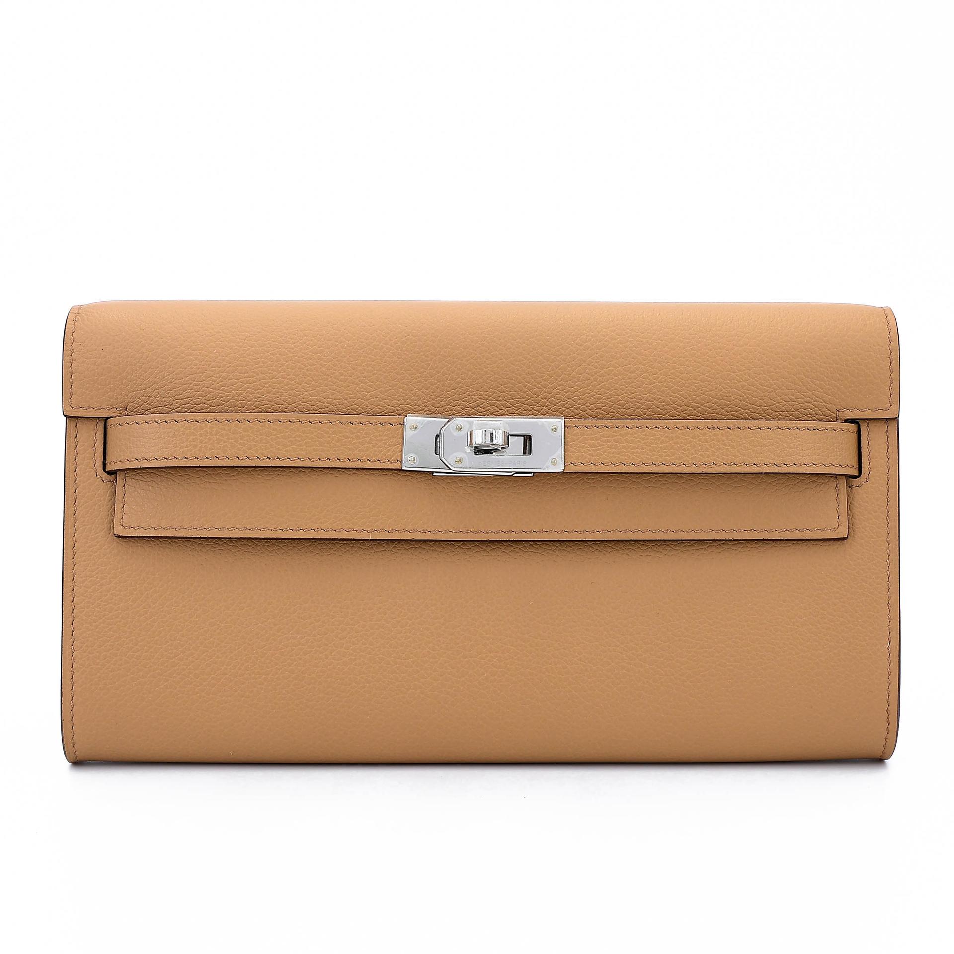 Brand New ( Rank N ) HERMÈS Kelly To Go Wallet Biscuit (4B) Evercolor K (2025) - 1