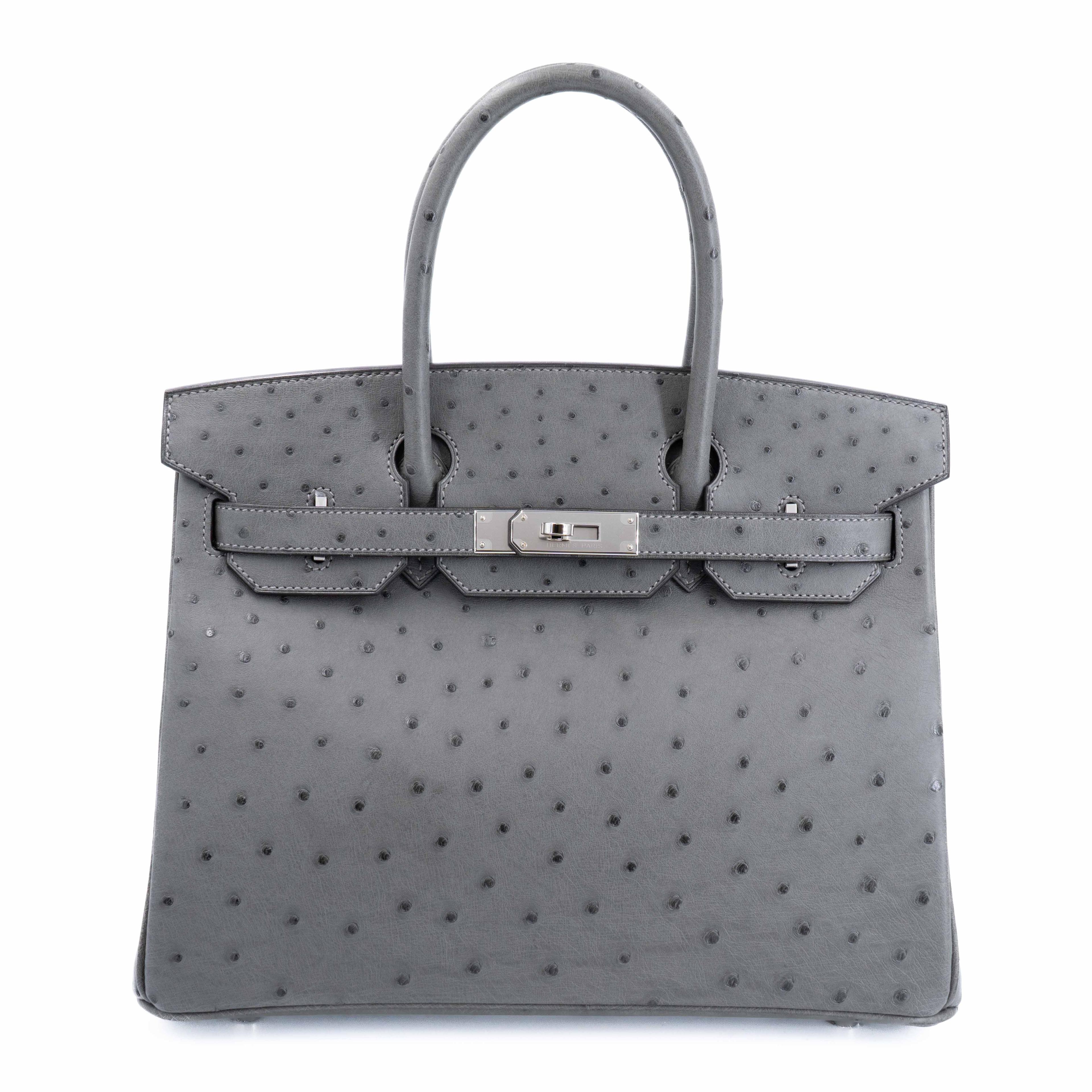 ランク NS 未使用品 HERMÈS エルメス バーキン30 グリメイヤー (0L) オーストリッチ シルバー金具 U刻印 (2022) - 1