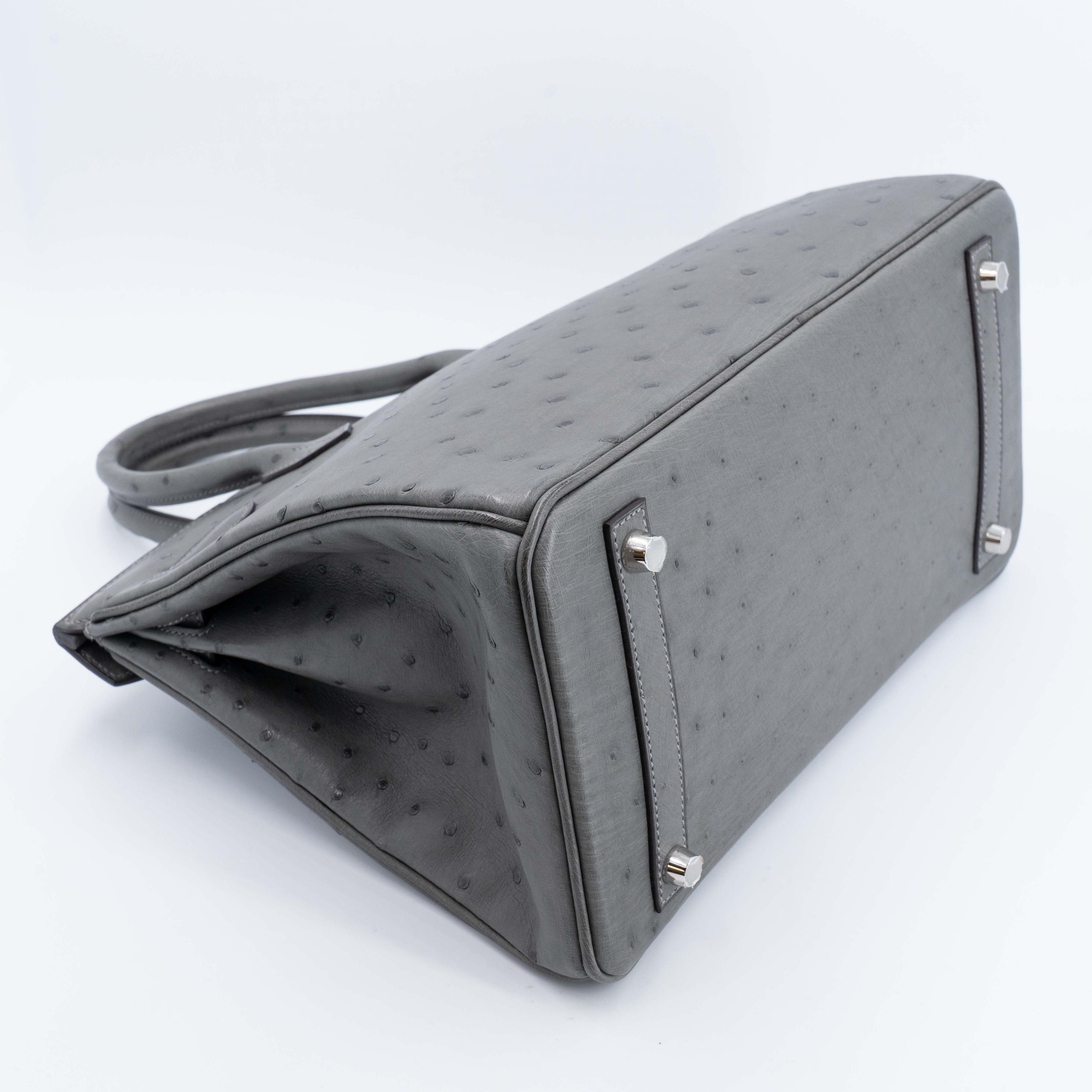 ランク NS 未使用品 HERMÈS エルメス バーキン30 グリメイヤー (0L) オーストリッチ シルバー金具 U刻印 (2022) - 7