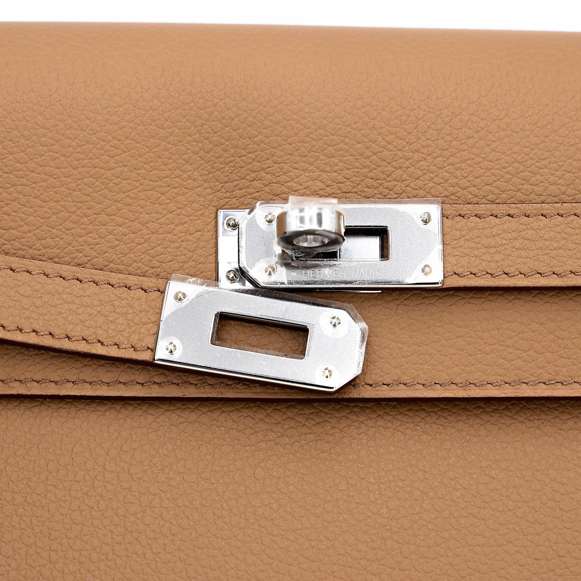 Brand New ( Rank N ) HERMÈS Kelly To Go Wallet Biscuit (4B) Evercolor K (2025) - 8