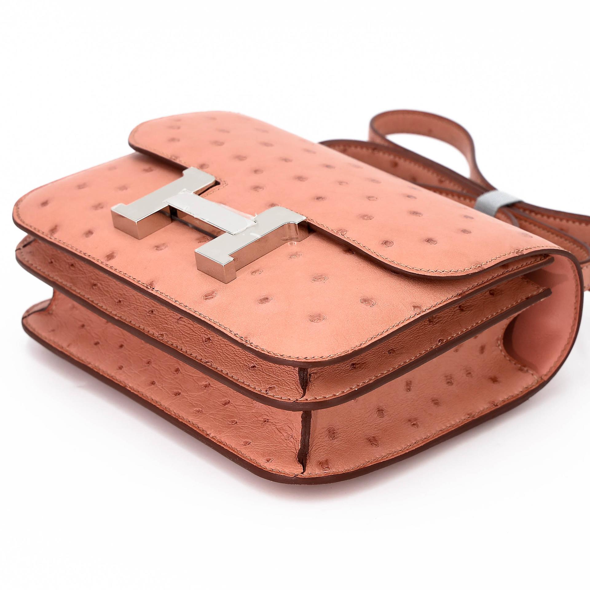 ランク NS 未使用品 HERMÈS エルメス コンスタンス3 ミニ テリキュート (94) オーストリッチ シルバー金具 W刻印 (2024) - 4