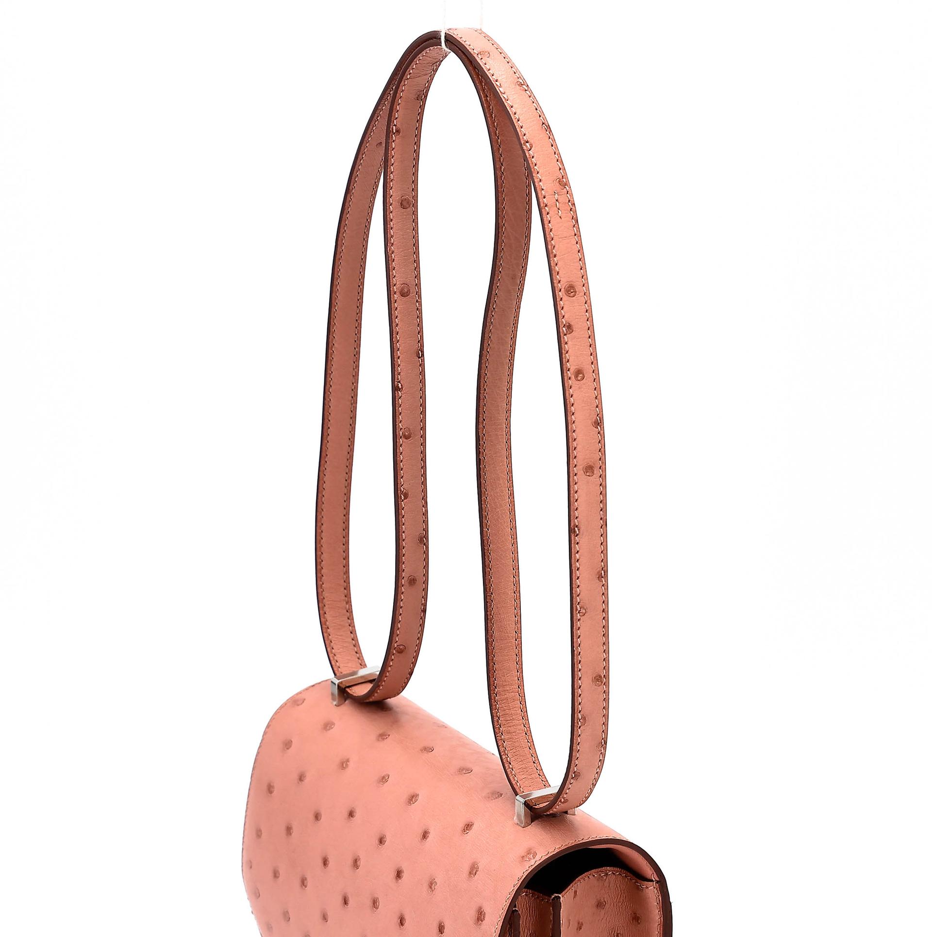 ランク NS 未使用品 HERMÈS エルメス コンスタンス3 ミニ テリキュート (94) オーストリッチ シルバー金具 W刻印 (2024) - 3