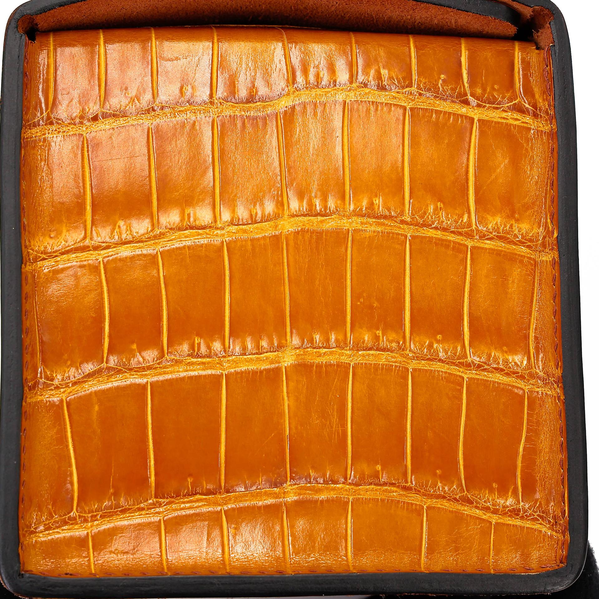 Very Good ( Rank A) HERMÈS Petit h H Box Bag Brique (36) Pain d’Epice (9Y) Shiny Niloticus Crocodile Tadelakt Palladium hardware - 18